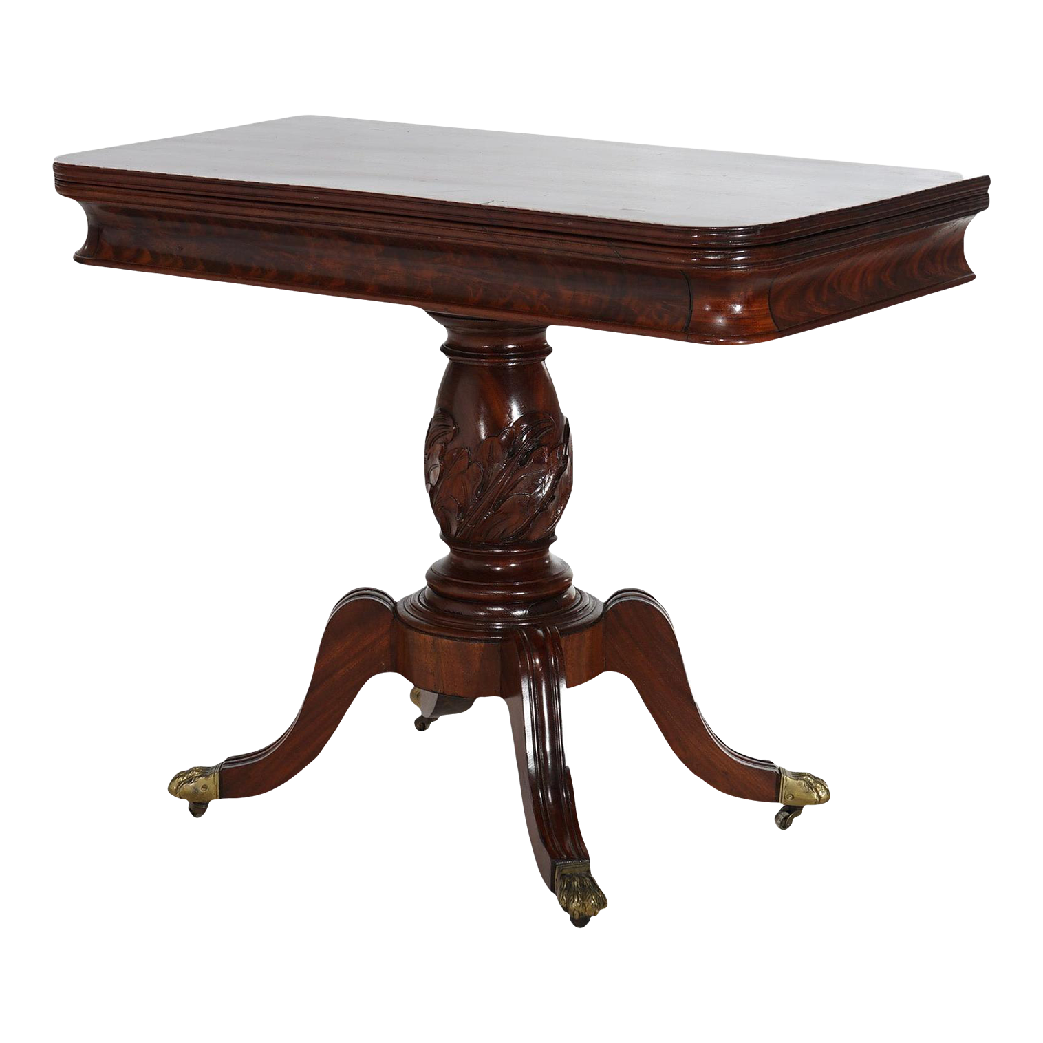 Antique Duncan Phyfe Carved Mahogany Card Table Circa 1830’s Chairish