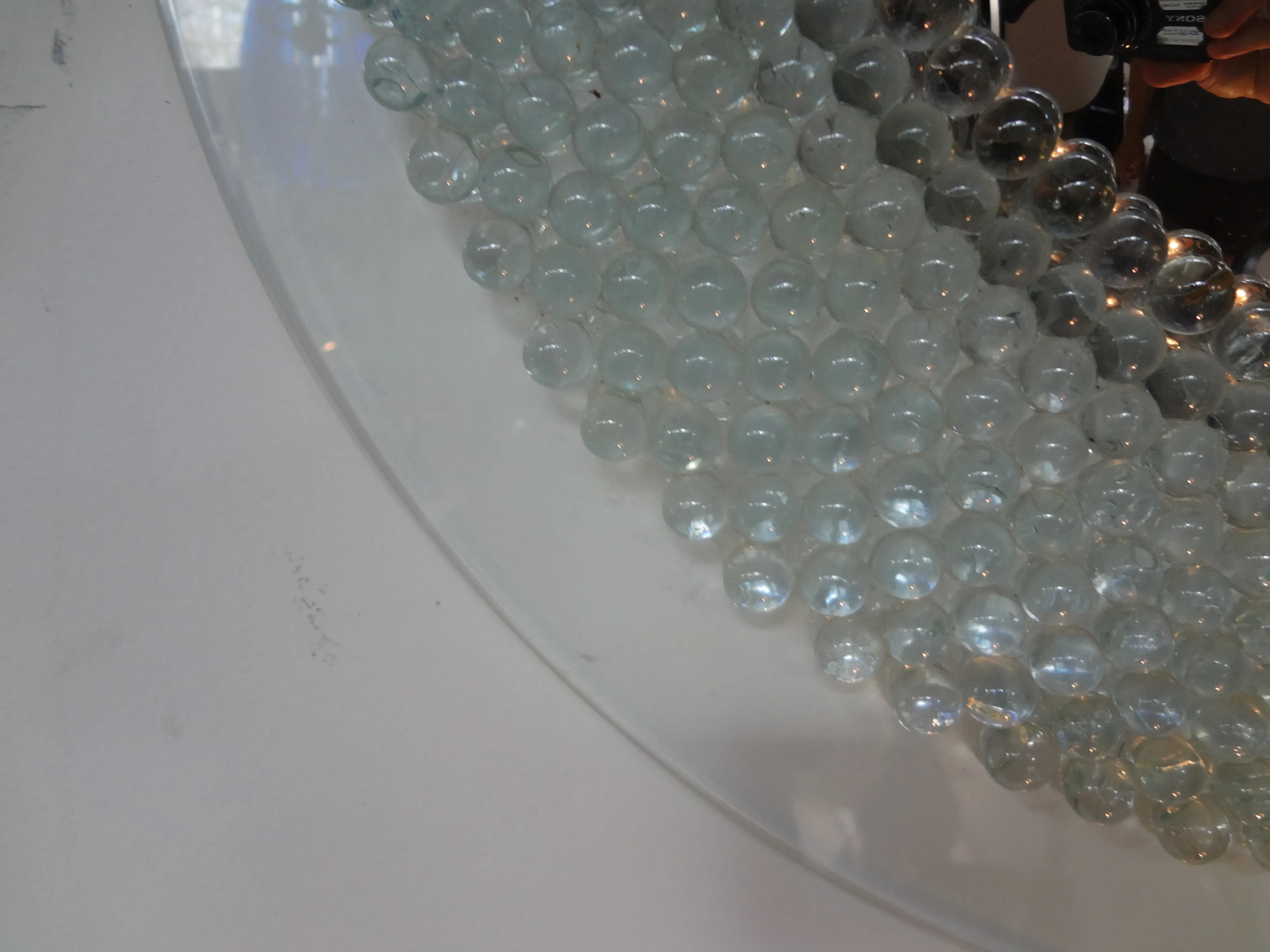 Italian Pietro Chiesa for Fontana Arte Attributed Round Glass Convex Mirror