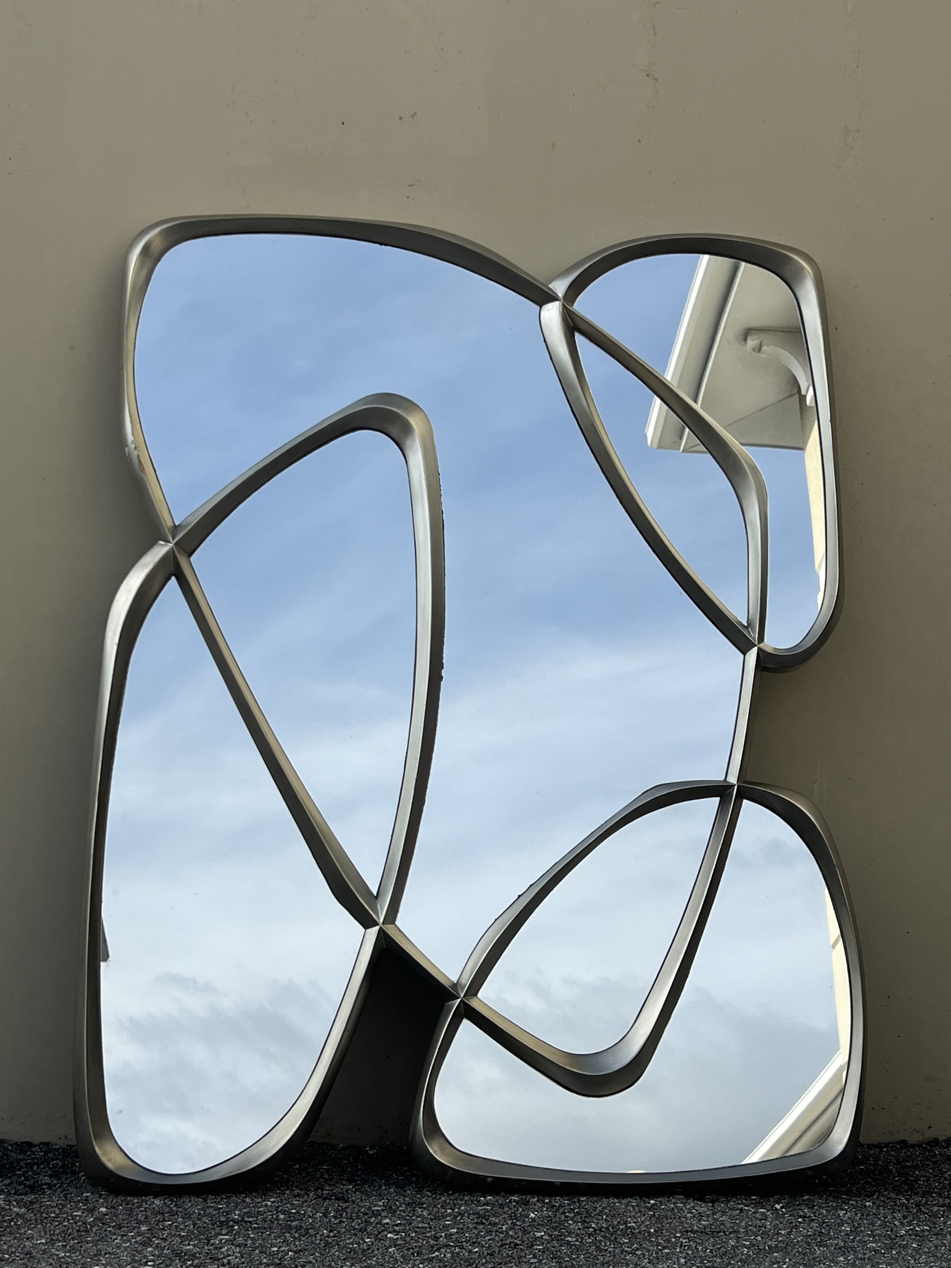 Zeta Mirror in Pewter by John Richard | Chairish