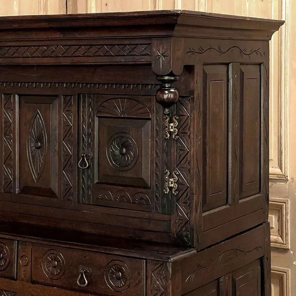18th Century Rustic Renaissance Two-Tiered Cabinet