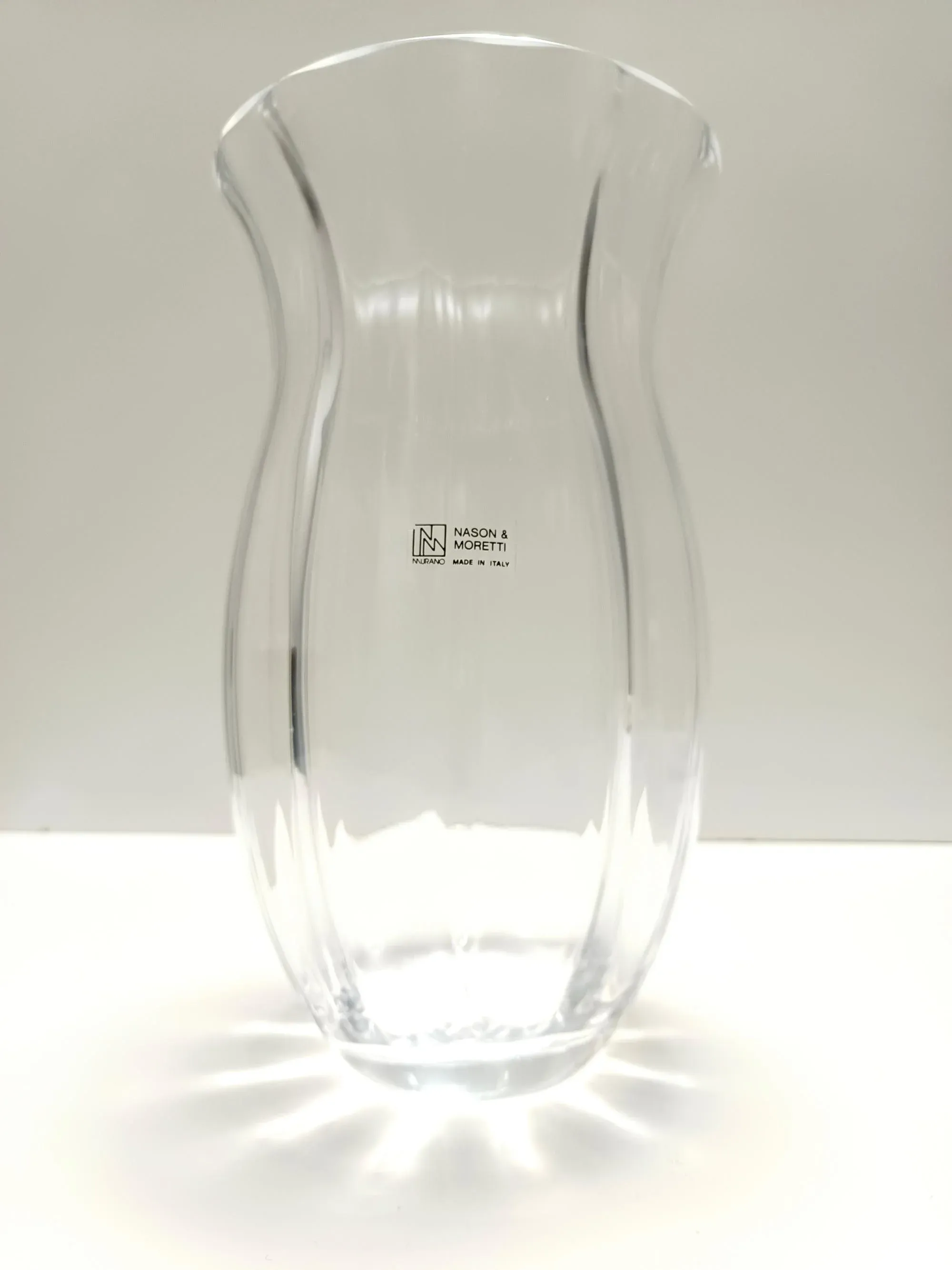 NASON & MORETTI Murano ガラス 一輪挿し Transparent Murano Glass Vase by Moretti and Nason, Italy, 1990s