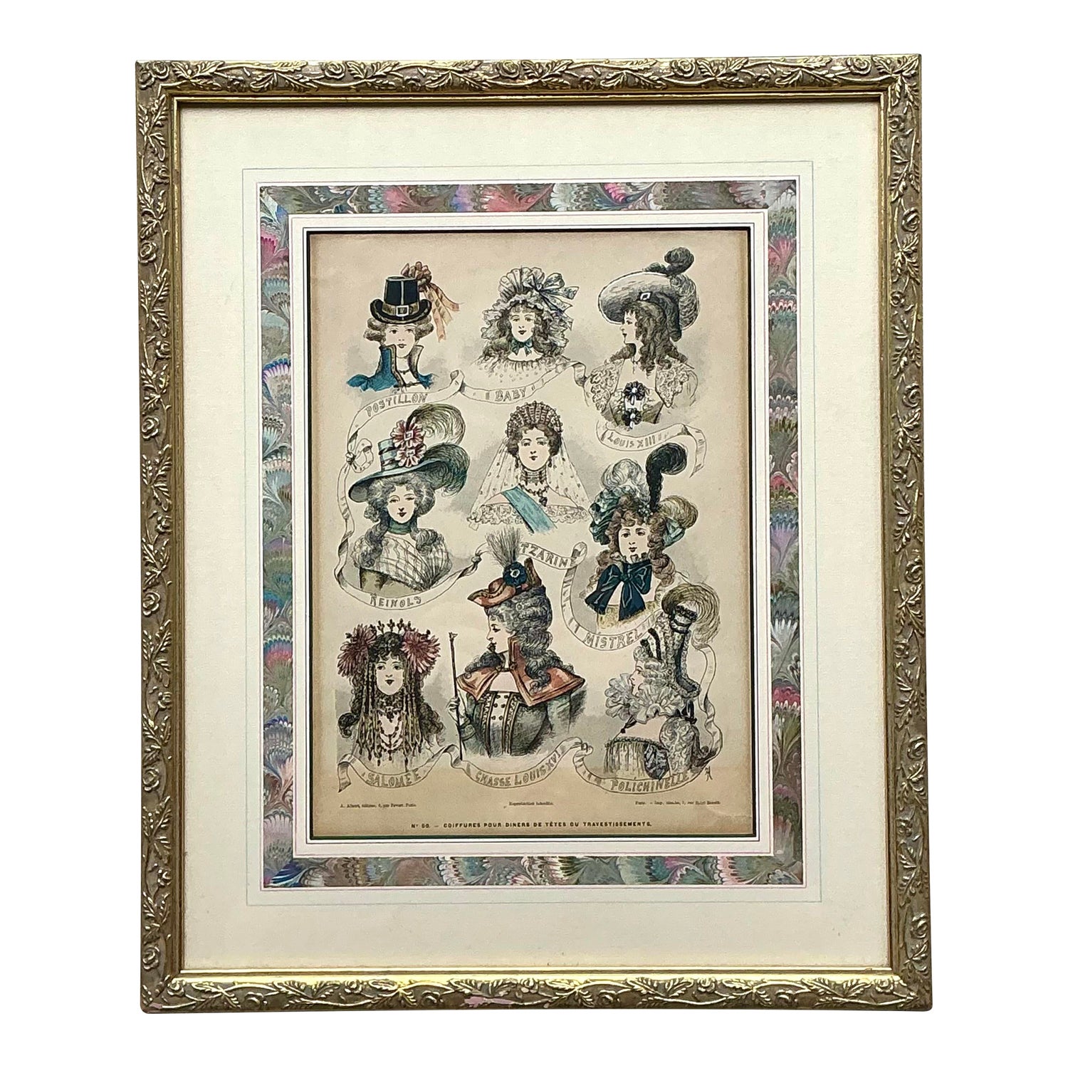 Vintage 18th Century French Coiffure Etching