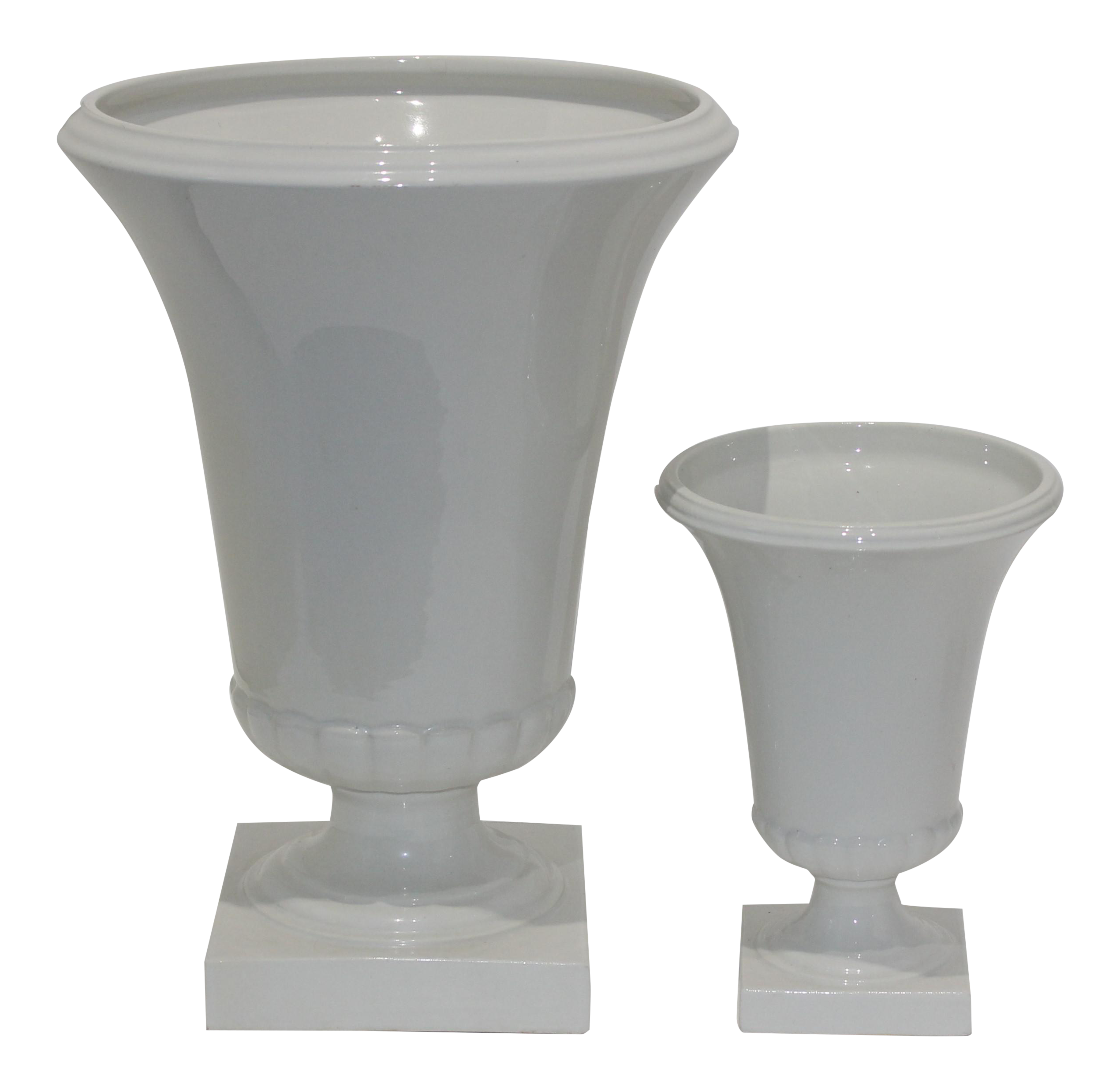 Art Deco 1940s Putty White Urns Vases By Tai Trenton New Jersey Usa A Set Of 2 Chairish