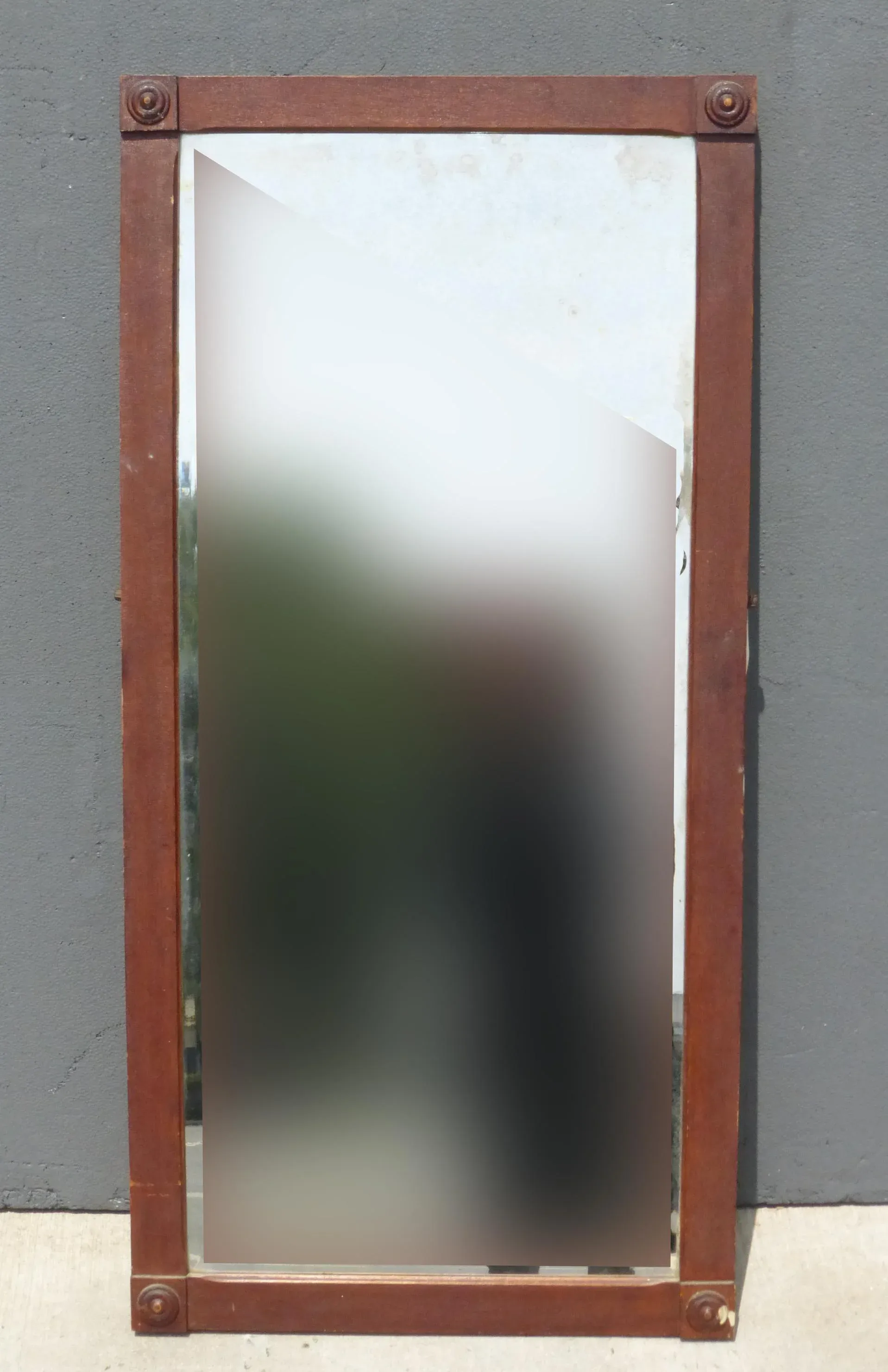 Vintage Federal Style Tall Rectangular Wall Mantle Mirror French Chic