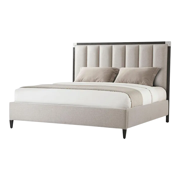 Art Deco Style King Size Bed Nickel Chairish