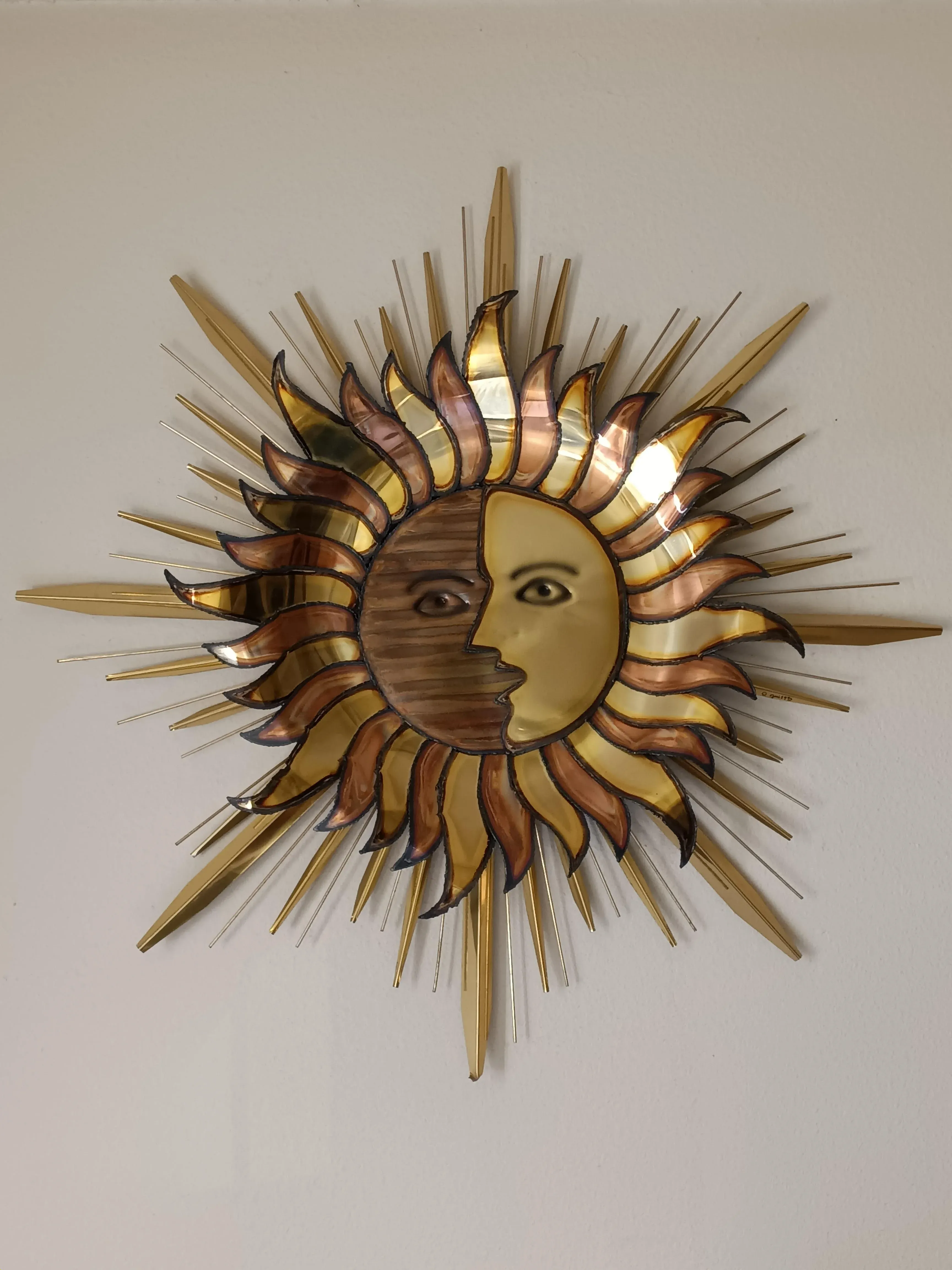 1980s Curtis Jere Sunburst Celestial Metal Sculpture