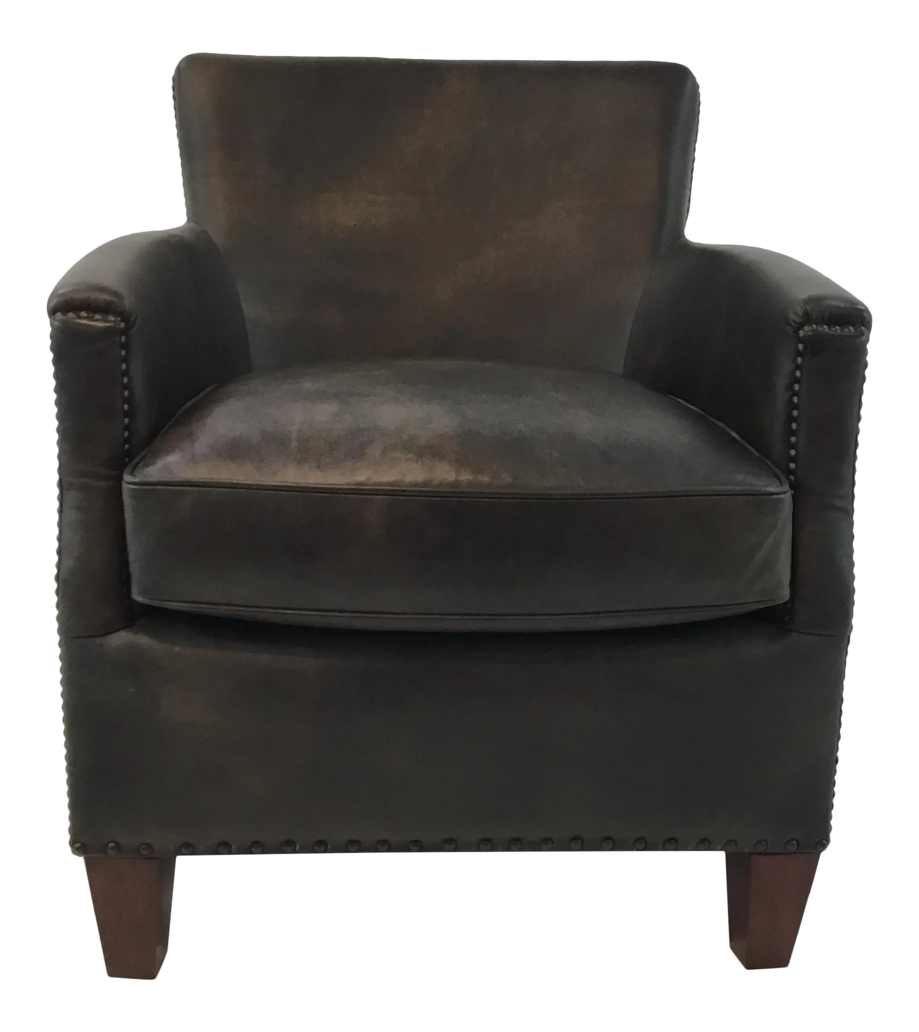 Brown and Gold Leather Club Chair