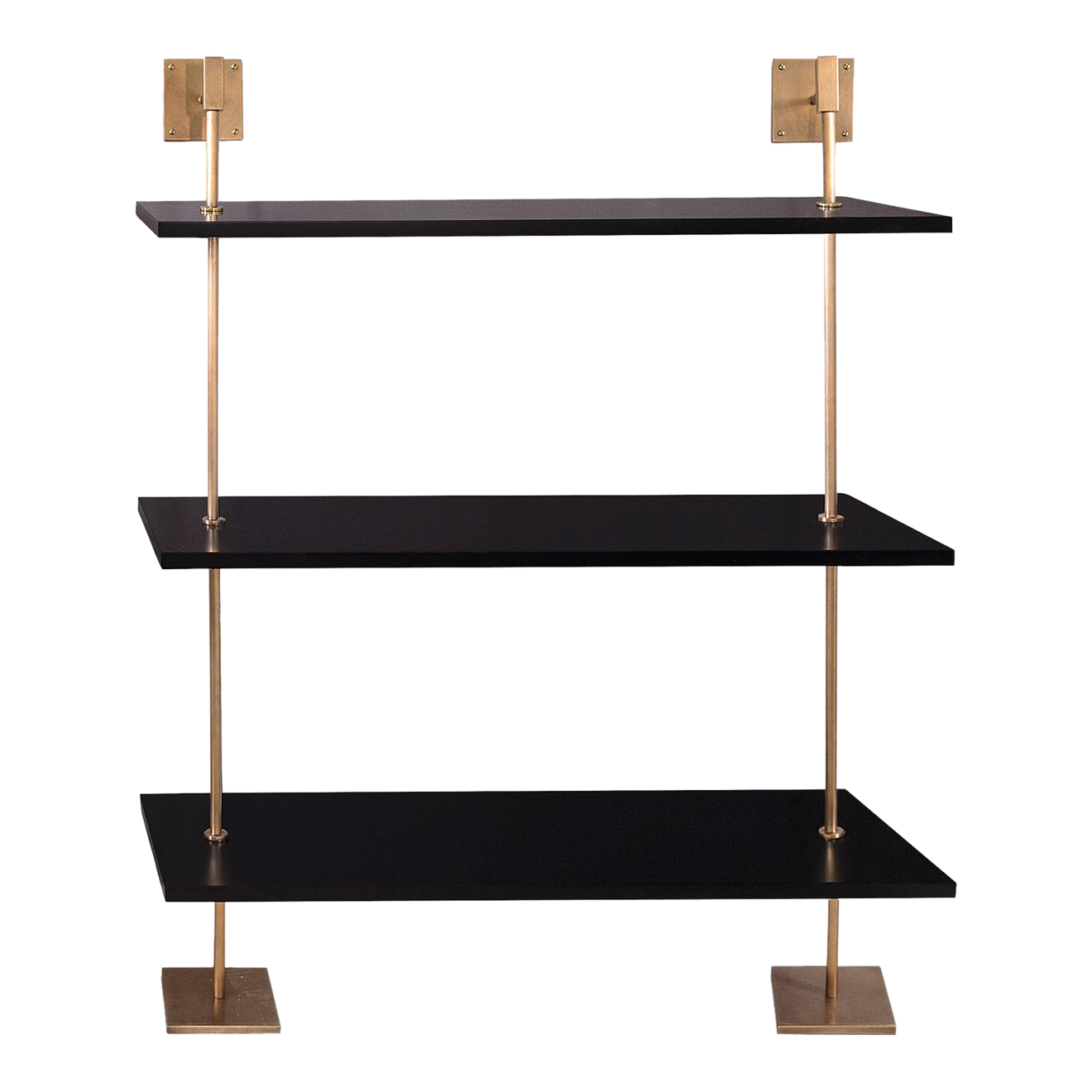 Marais 3Tier Black & Aged Brass Shelf 48"W Chairish