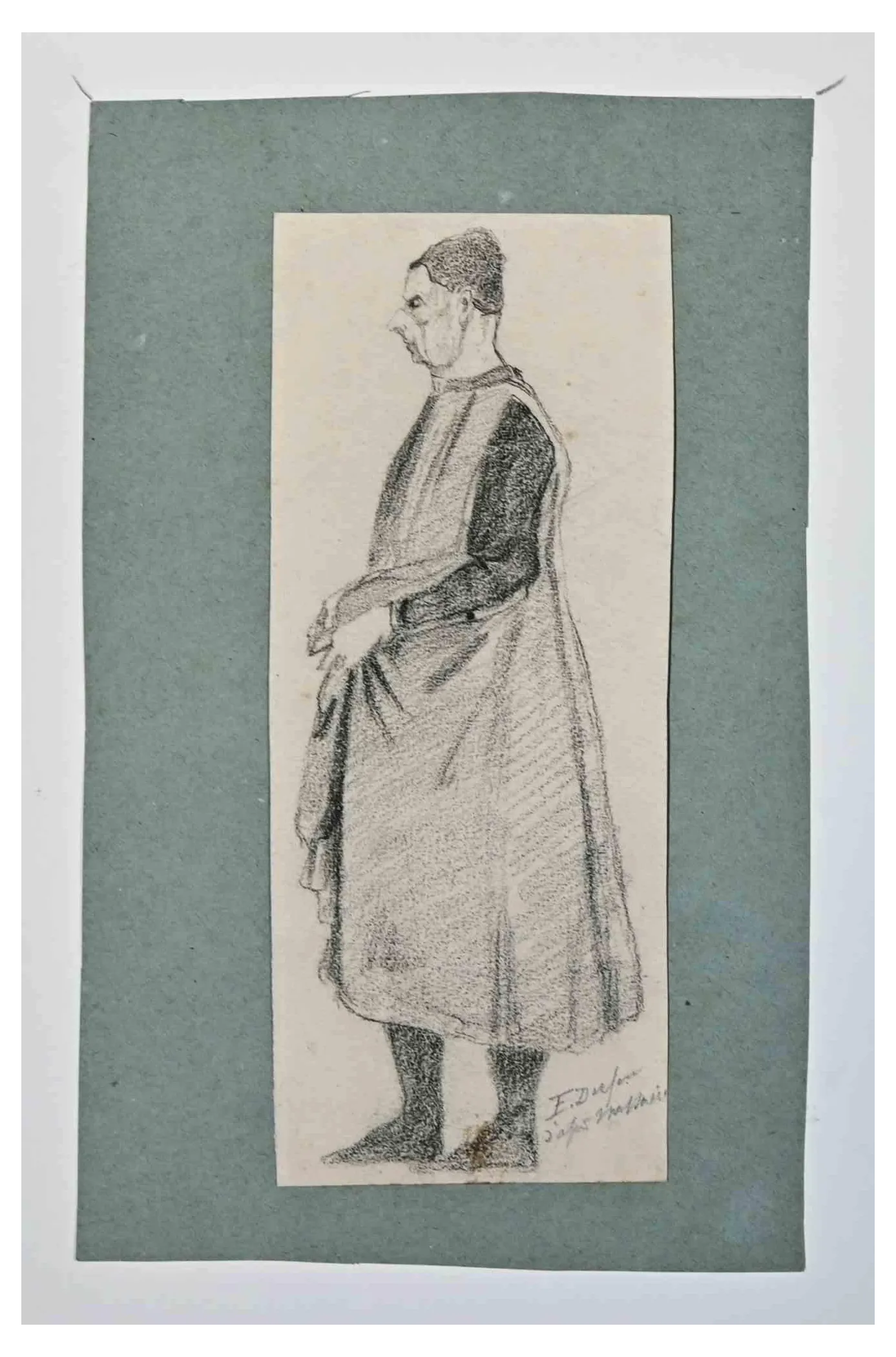 Edouard Dufeu, Bishop, Drawing in Pencil, 1880s