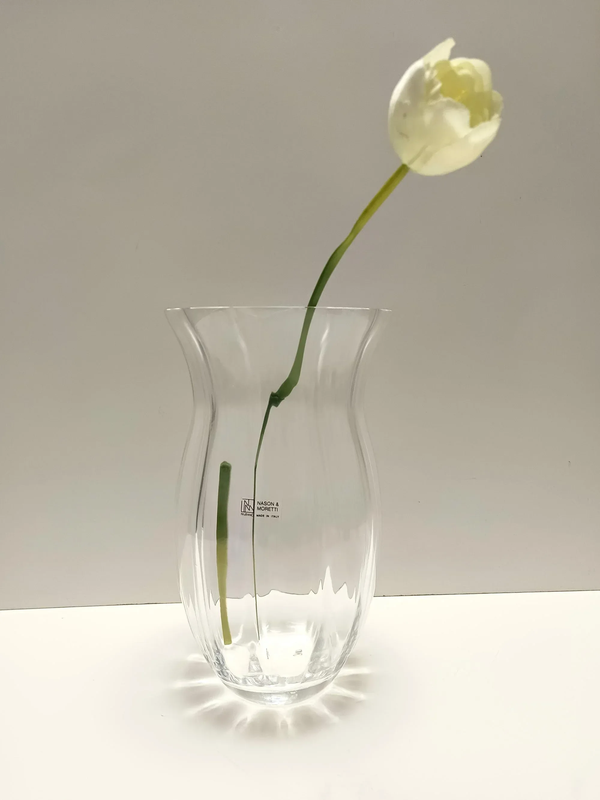 NASON & MORETTI Murano ガラス 一輪挿し Transparent Murano Glass Vase by Moretti and Nason, Italy, 1990s