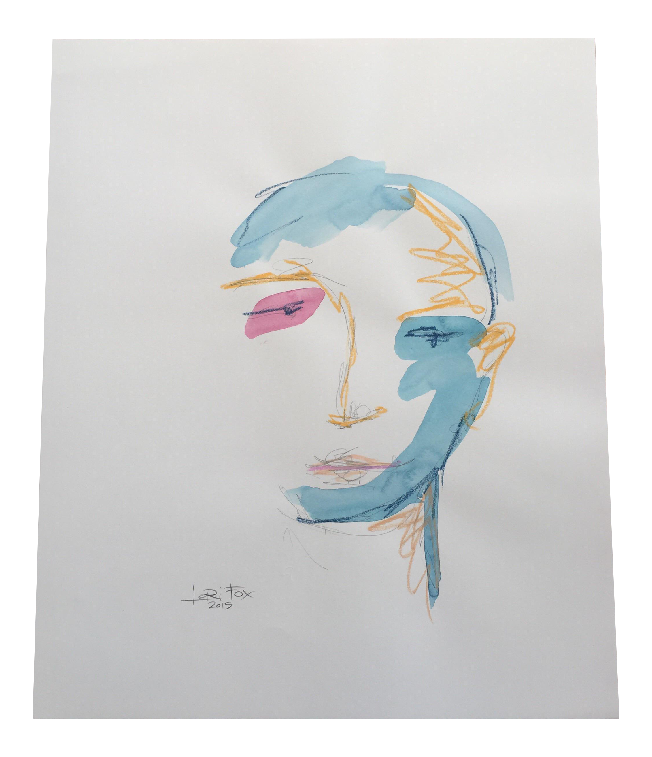 Original Abstract Watercolor Painting of Face Chairish