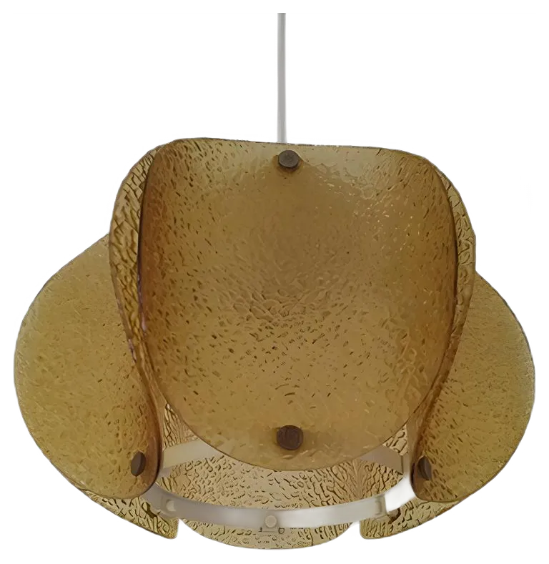 German Glass Pendant Lamp, 1970s