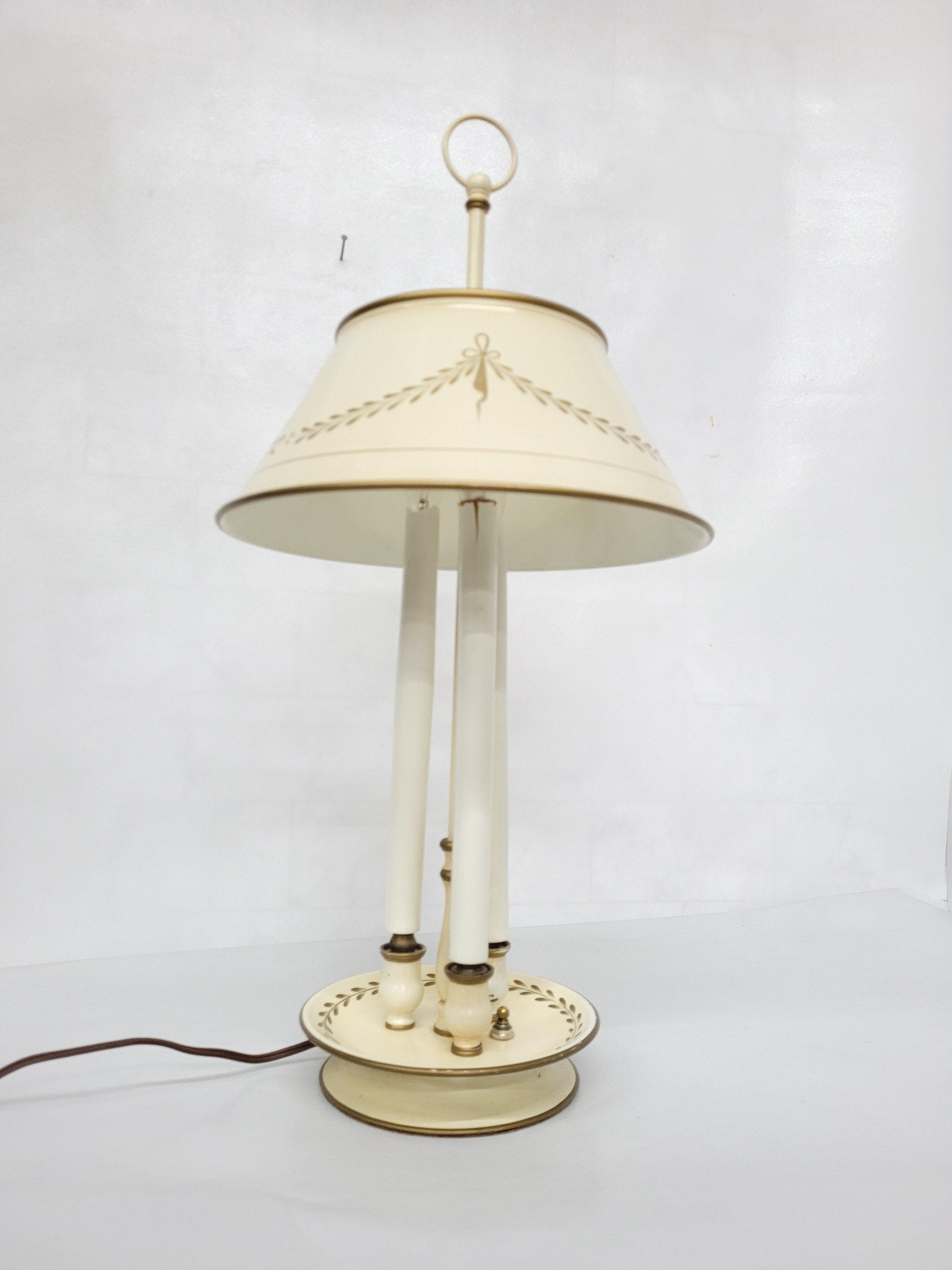 Vintage table lamp with metal sale shade