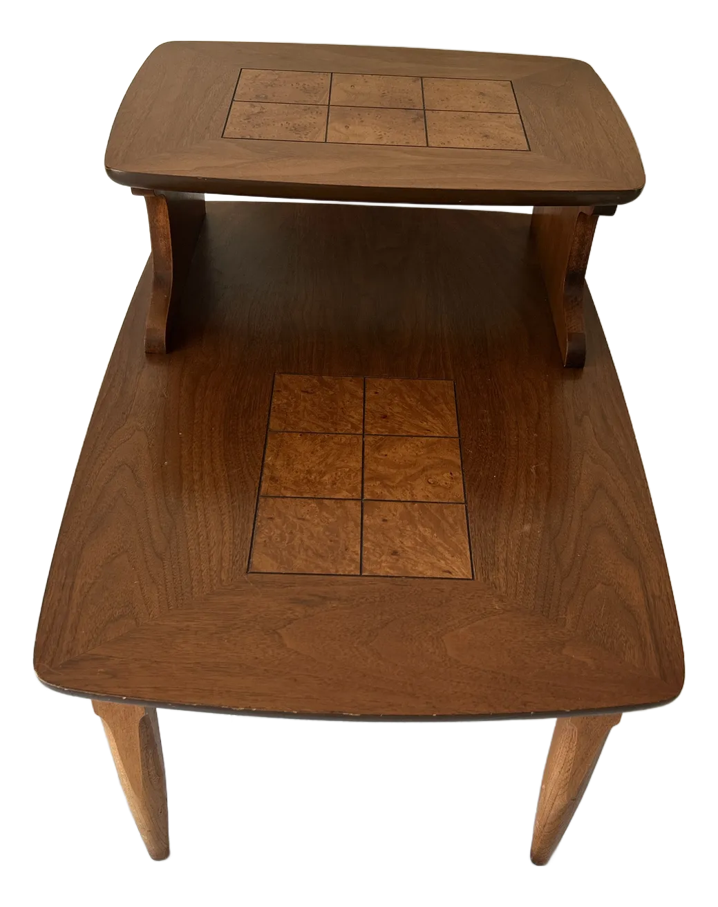 １*s様 ★US Vintage 50s Step Table 1950s Mid Century Modern Walnut Wood Lane Step End Table