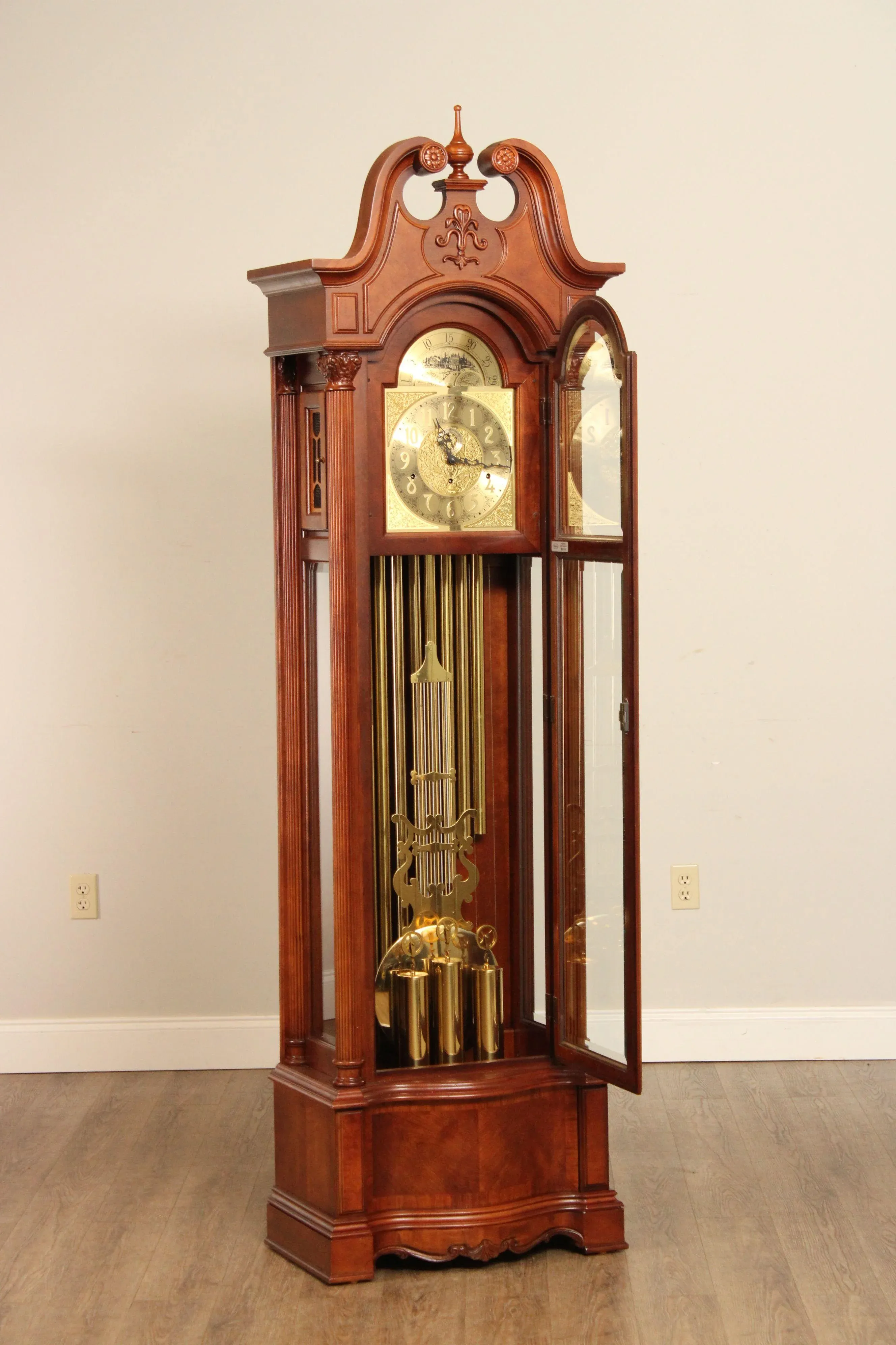 Late 20th Century Ridgeway Traditional Cherry Tall Case