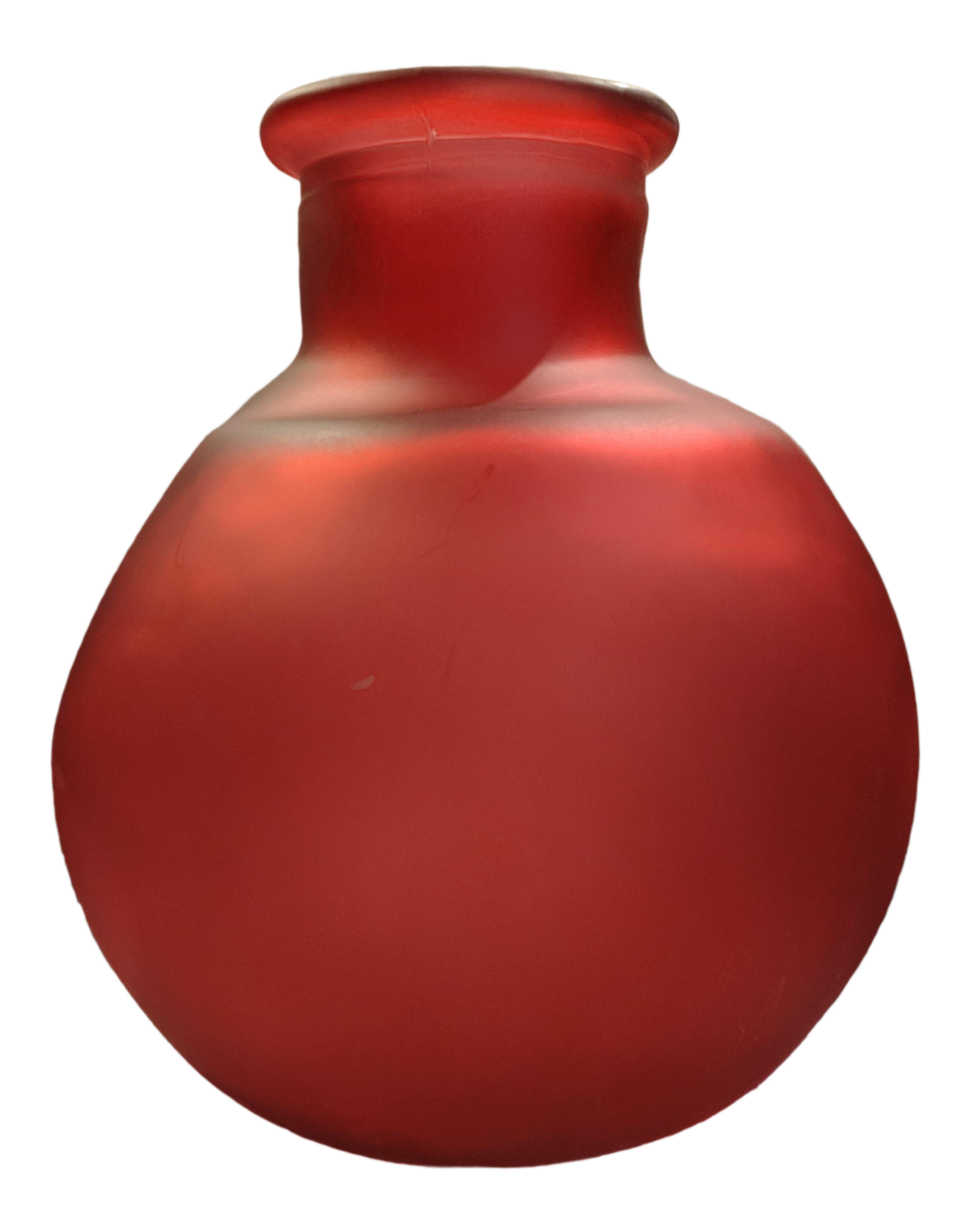 Blown Recycled Ruby Red Bulbous Floor Vase Chairish