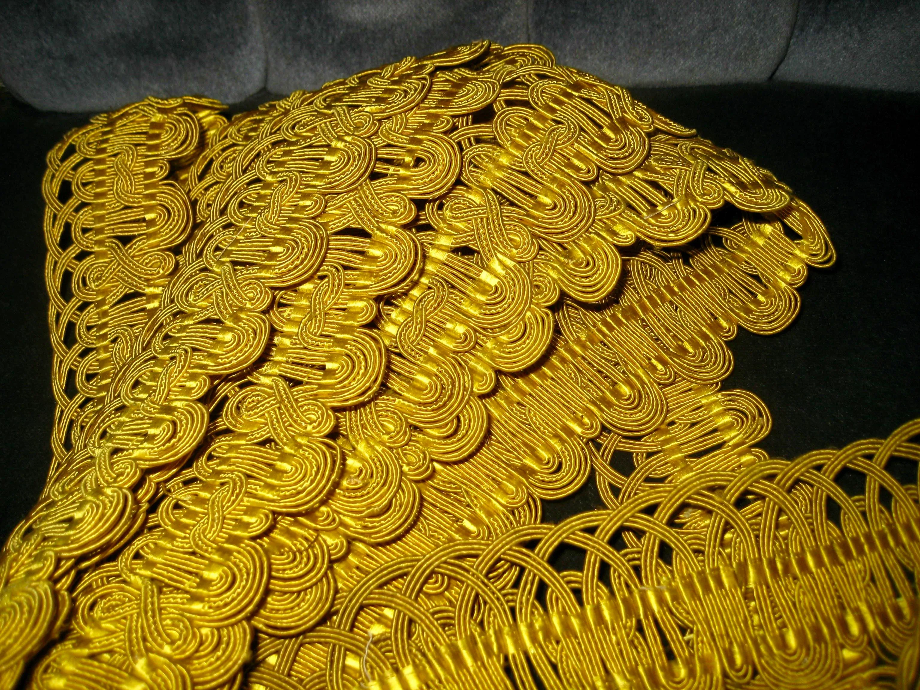 French Large Yellow Silk Trim Circa 1780 - 5 Yards
