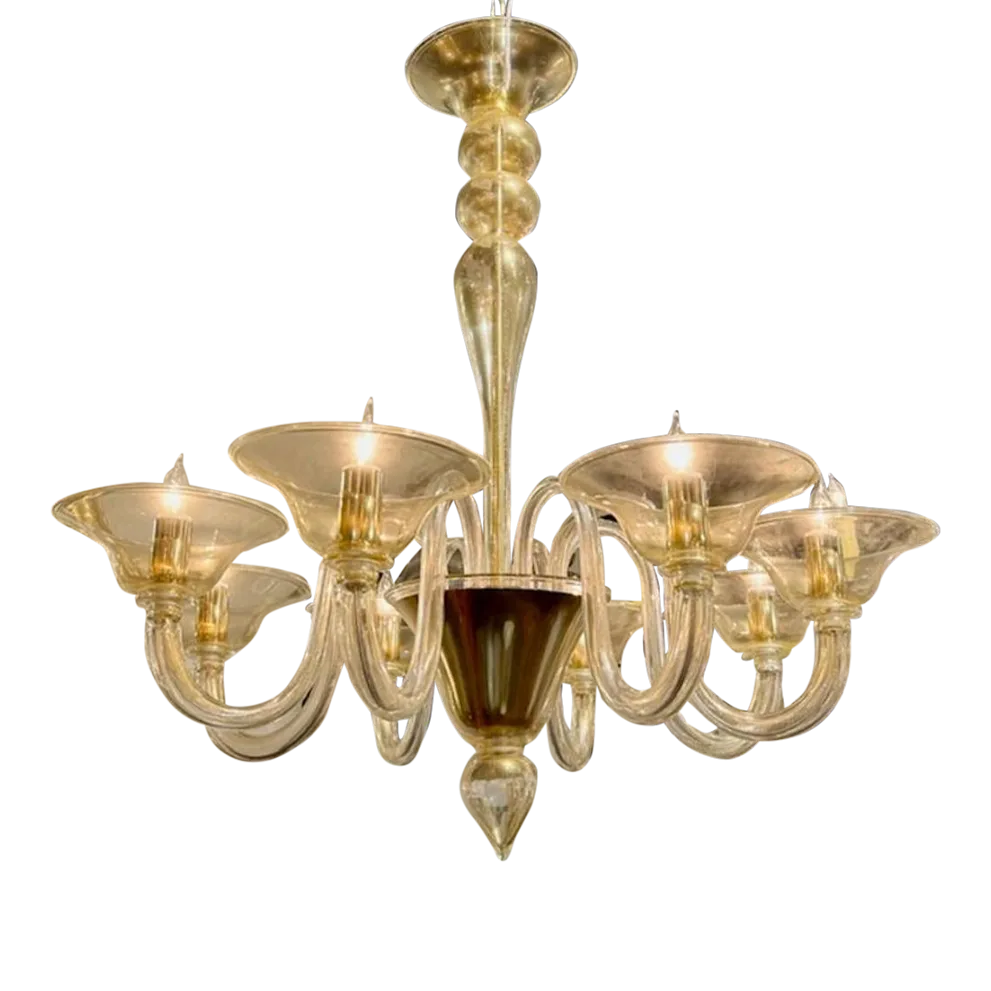 Murano Gold 8-Light Chandelier