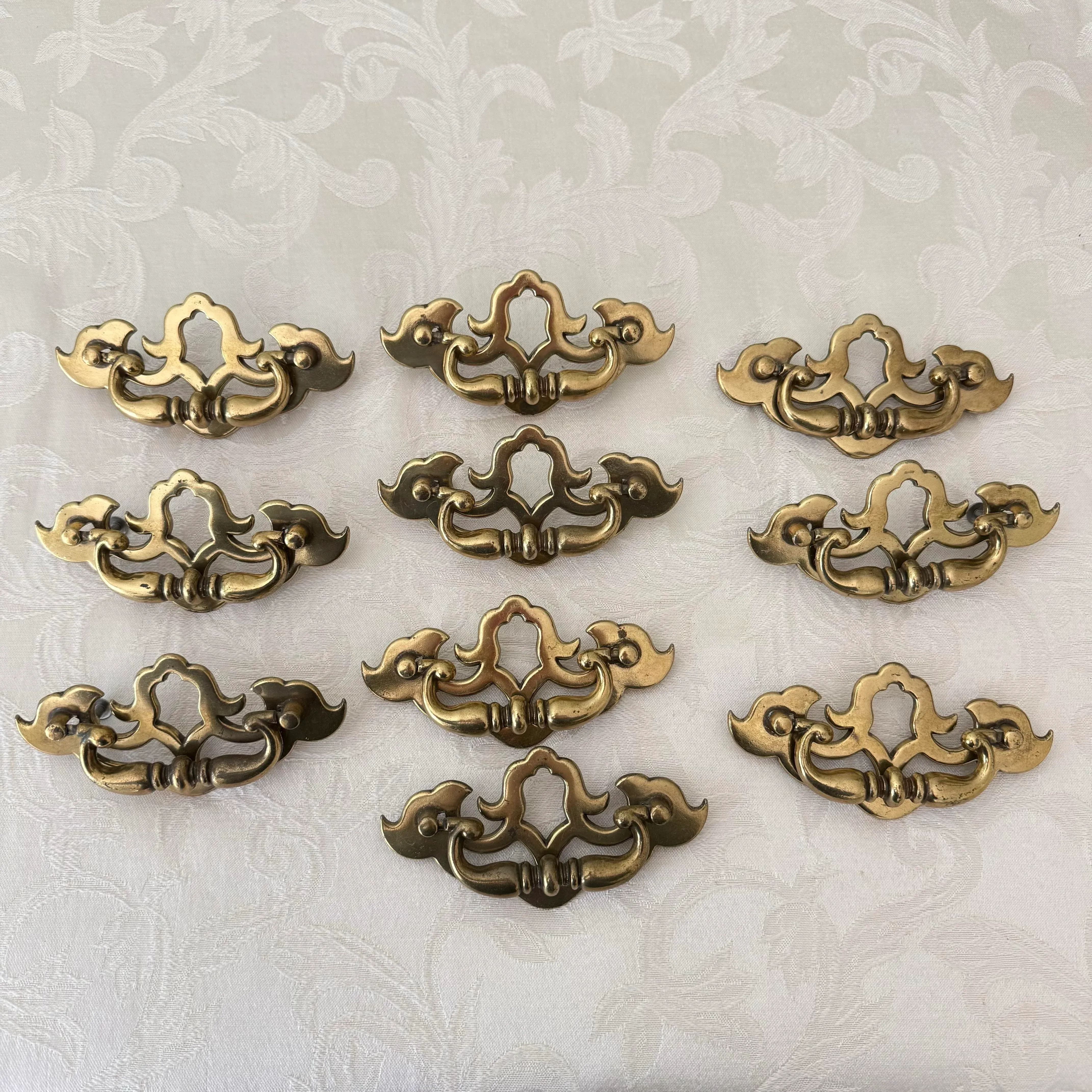 Vintage Keeler Cast Brass Chippendale Drawer Pulls Pattern 3997