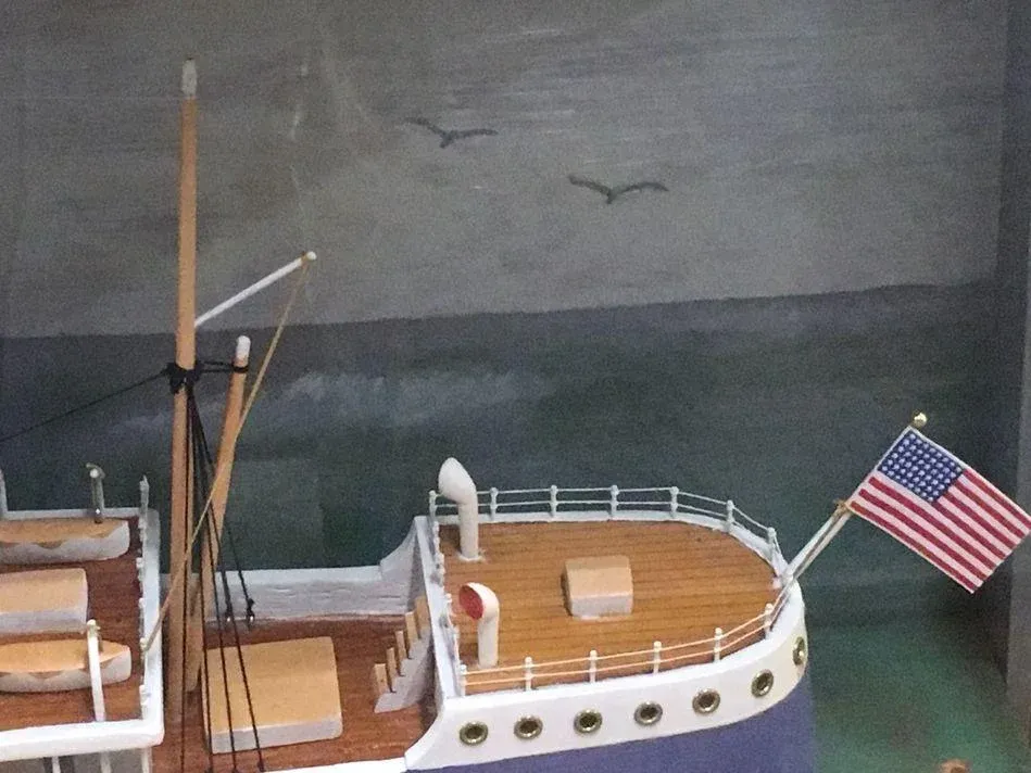Vintage Named Ship Model in Case Aconcagua Later Khedive Ismail Sunk Wwii