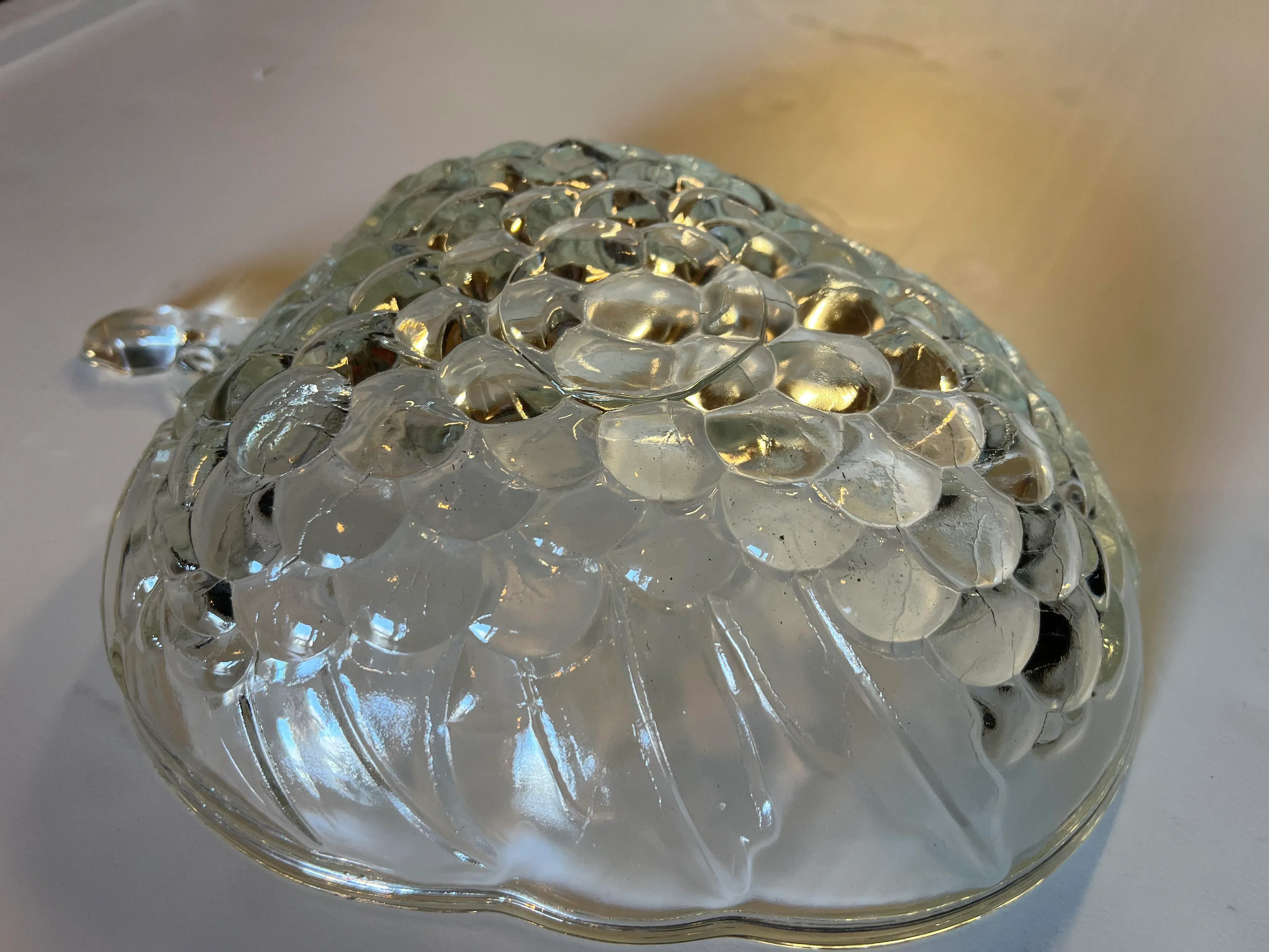 Vintage Clear Glass Fruit Bowl Bundle of Grape | Chairish