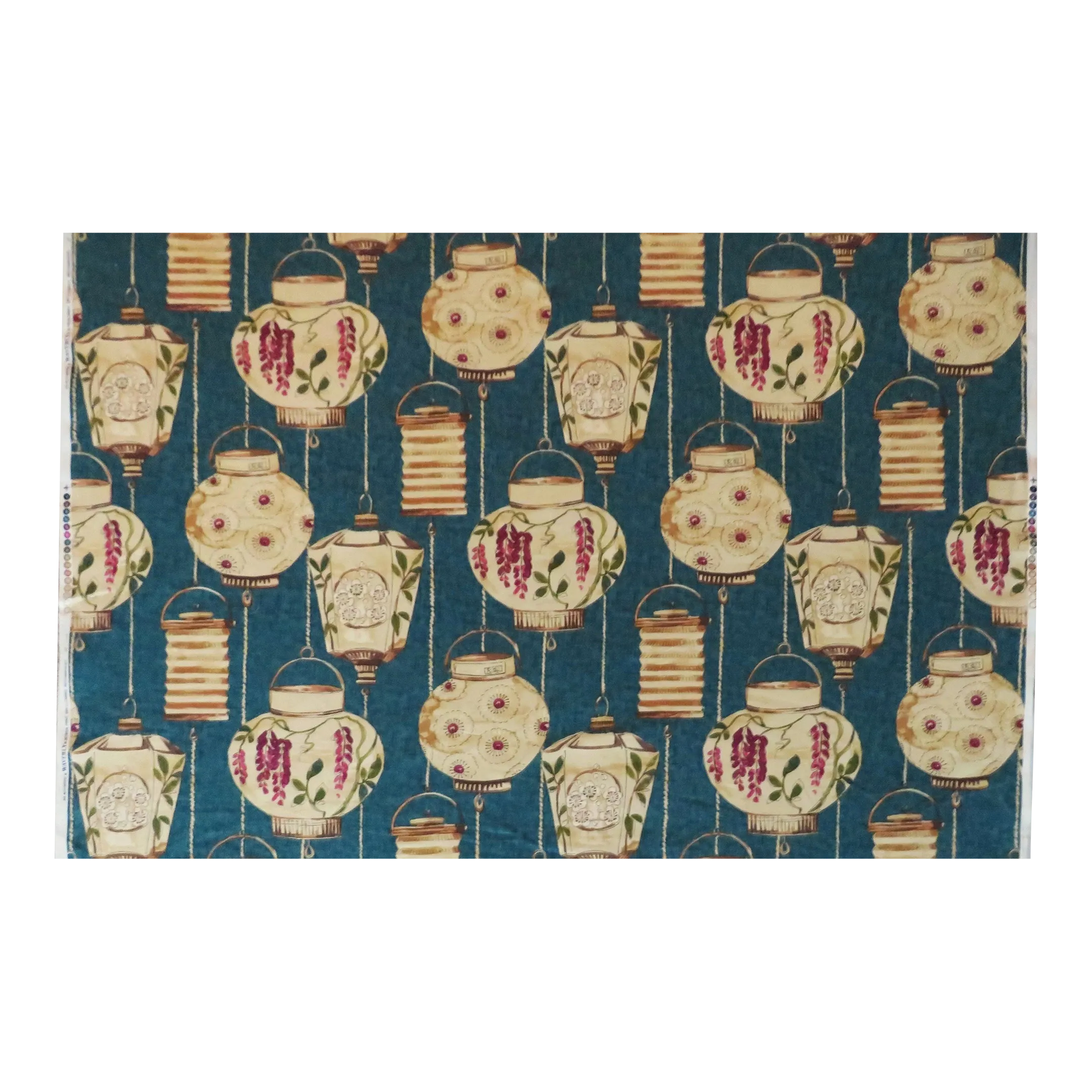 1 of 18 Yards Waverly Fabric Chinoiserie Linen Blend Chinese Asian Lanterns