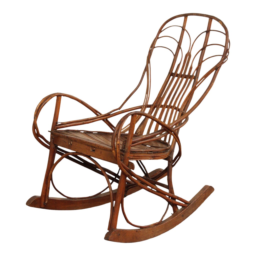 Antique Rustic Adirondack Children's Bentwood Rocking Chair | Chairish