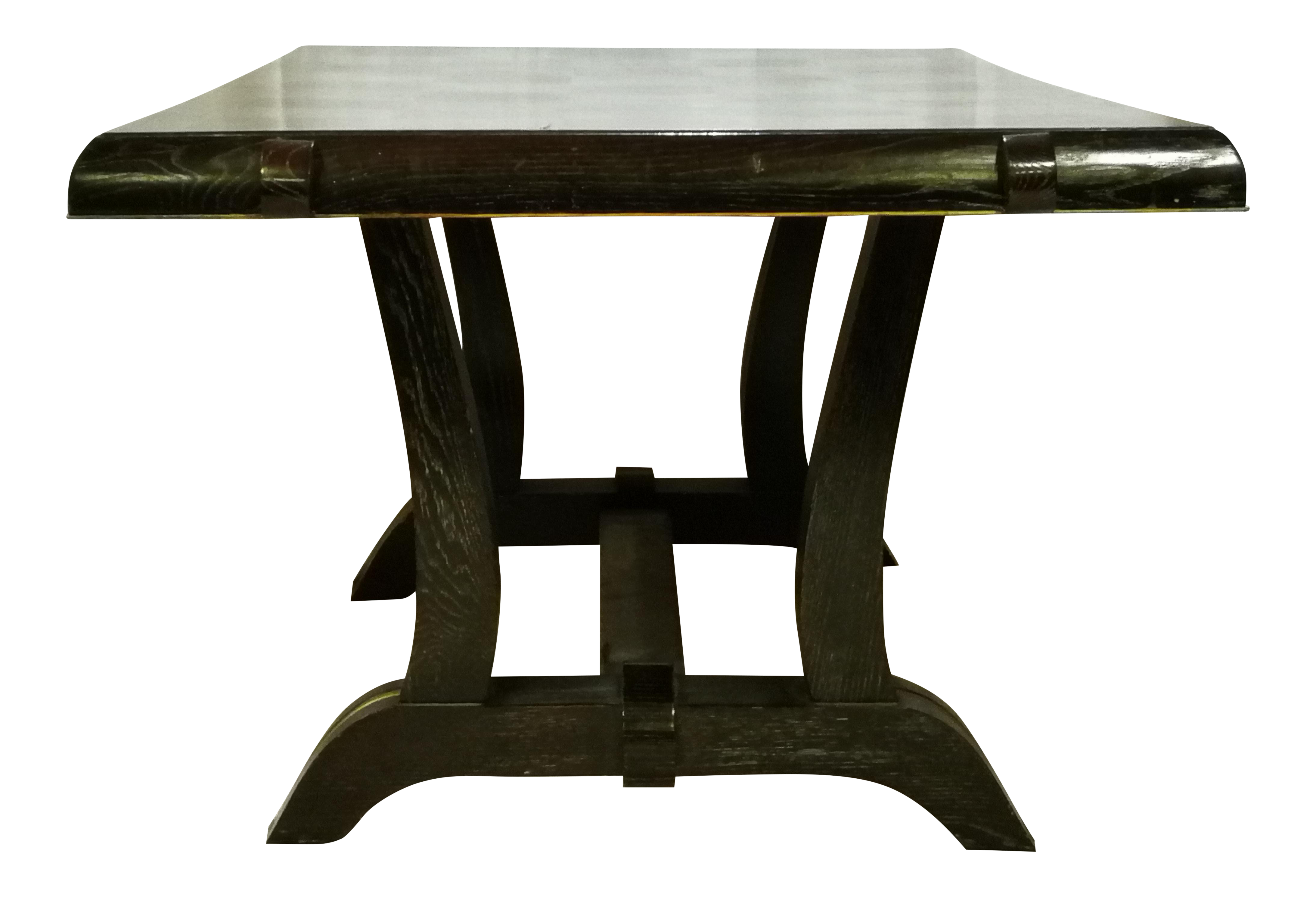 1940s Art Deco Lime Oak Dining Table With Square Pattern Chairish