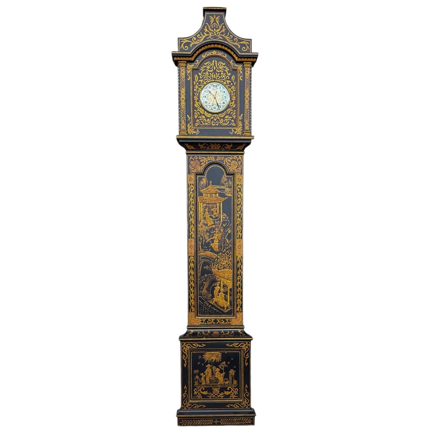 セール‼️アンティークタワークロック Musical tall clock 絵 English Georgian Style Chinoiserie Faux Grandfather Wall