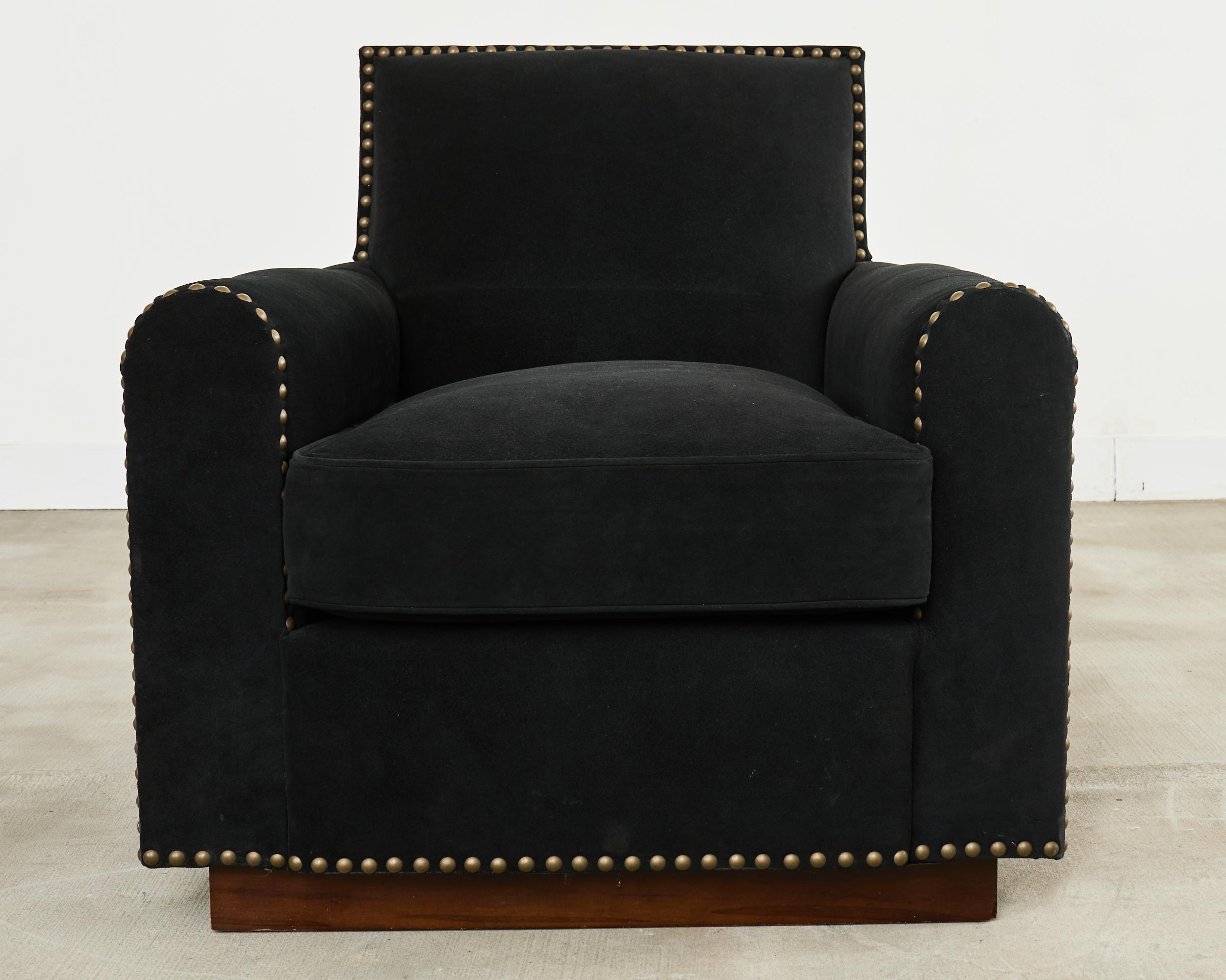 Ralph Lauren Italian Vegan Suede Colorado Club Chair | Chairish
