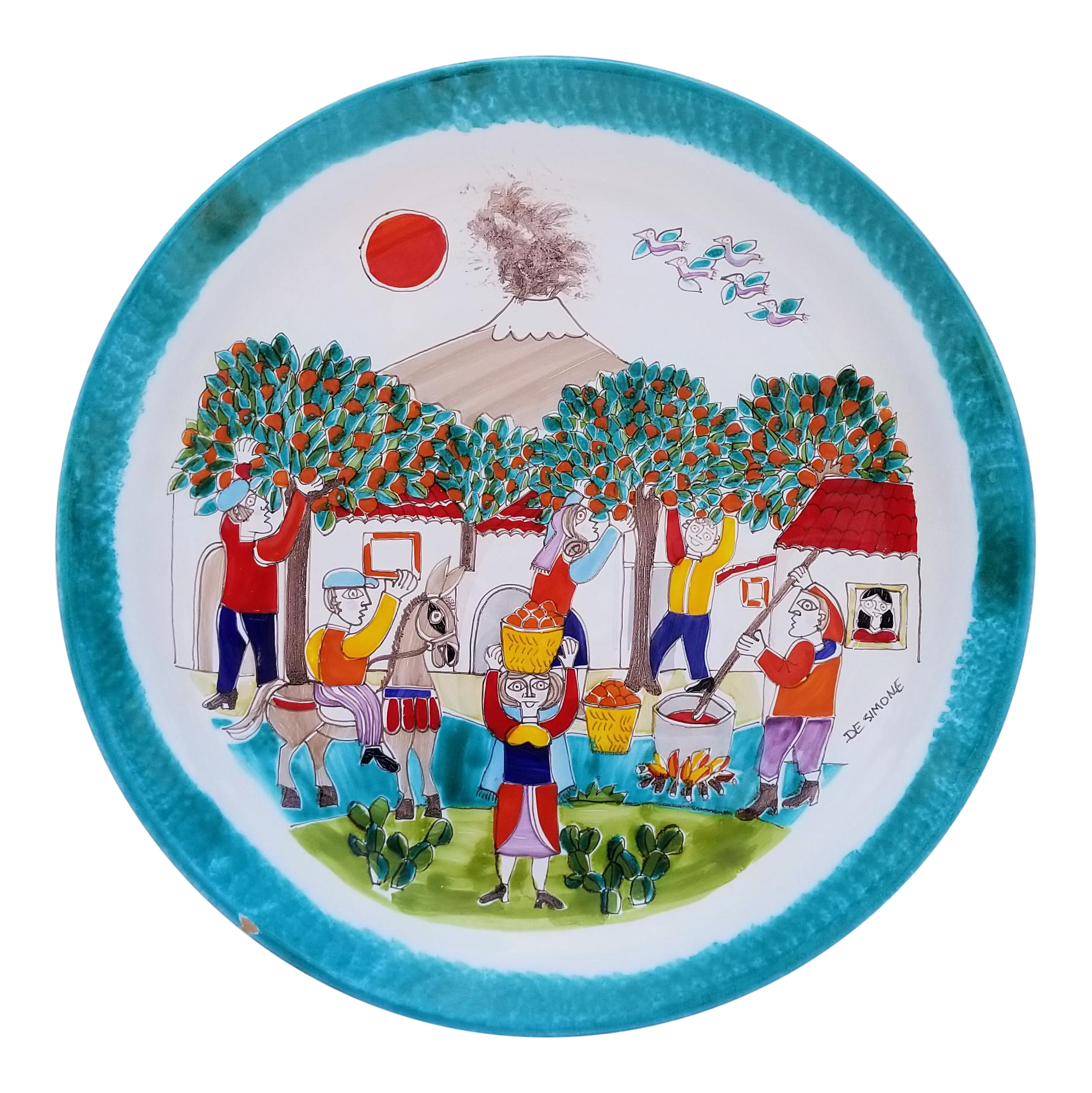 Italian Artistic Colorful Decorative Wall Plate Chairish