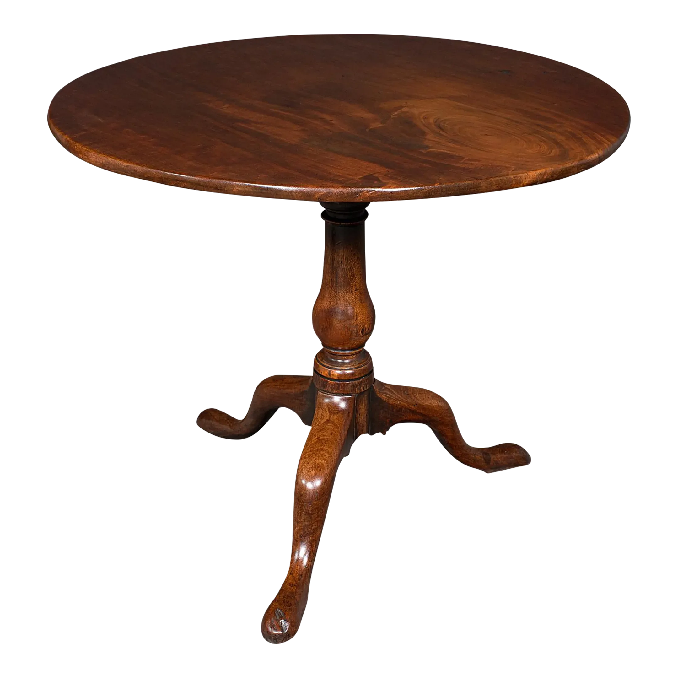 1760s Antique Tilt Top Table, English, Mahogany, Side, Lamp