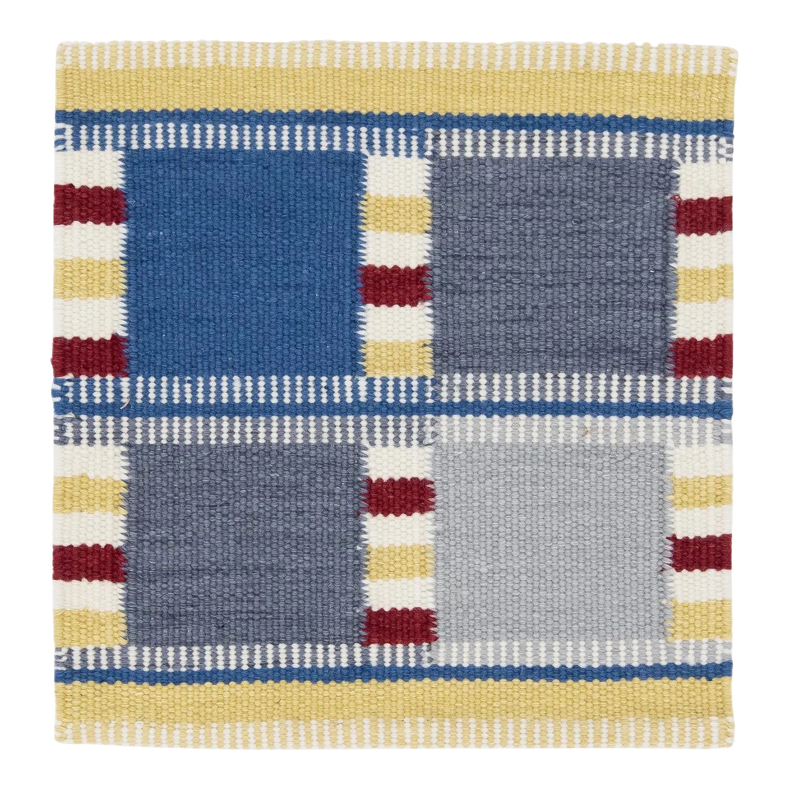 Modern Swedish Style Handwoven Blue/Gray Custom Wool Rug