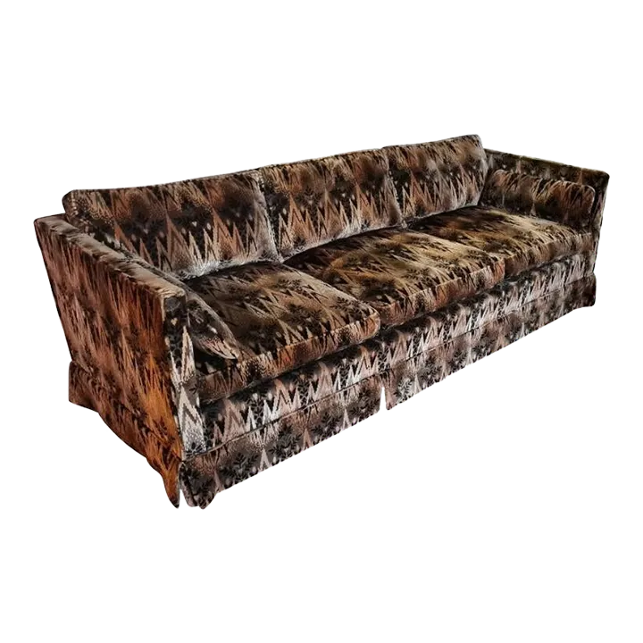 Mid Century Modern Tuxedo Sofa Jack Lenor Fabric Chairish