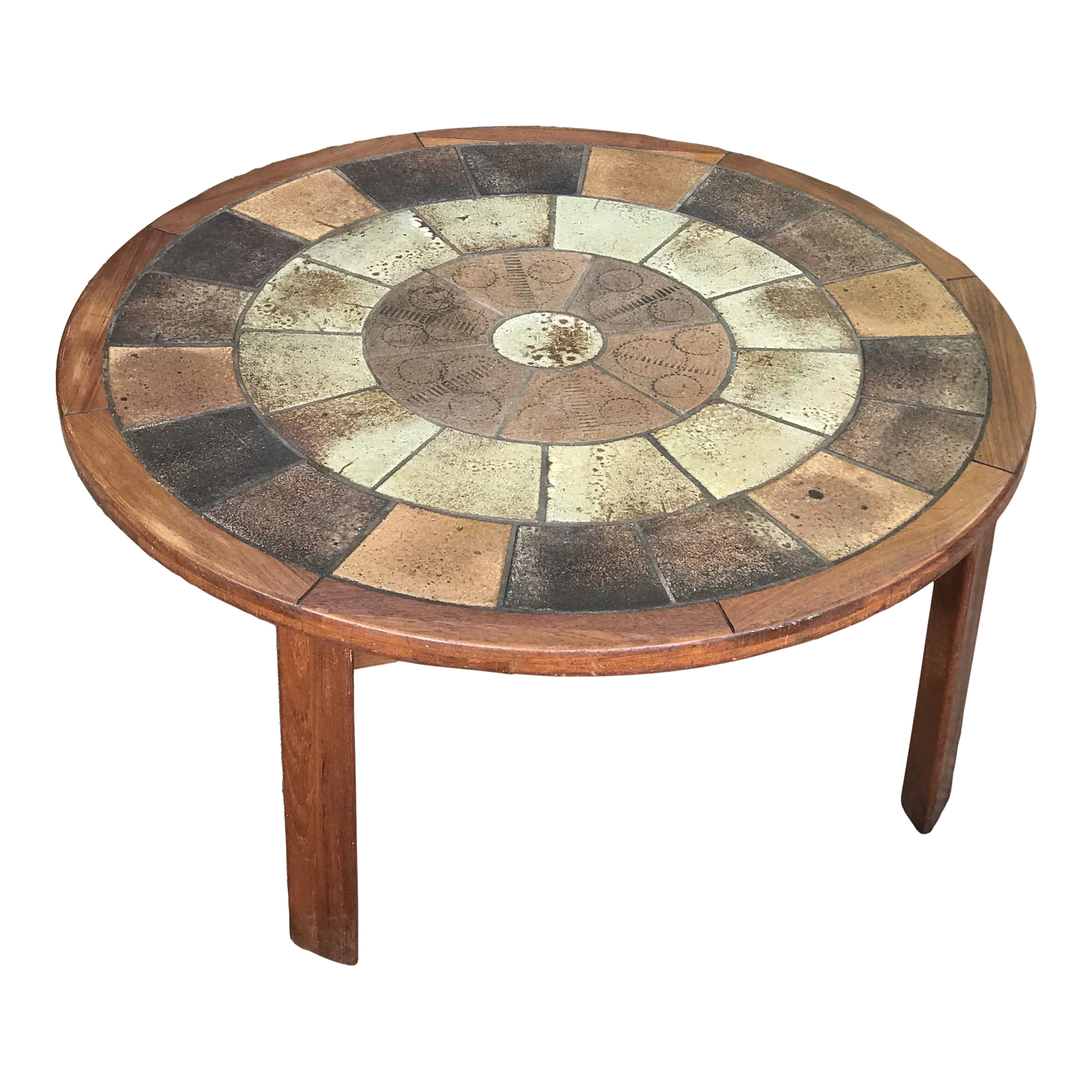 1960s Tue Poulsen Ceramic and Teak Table