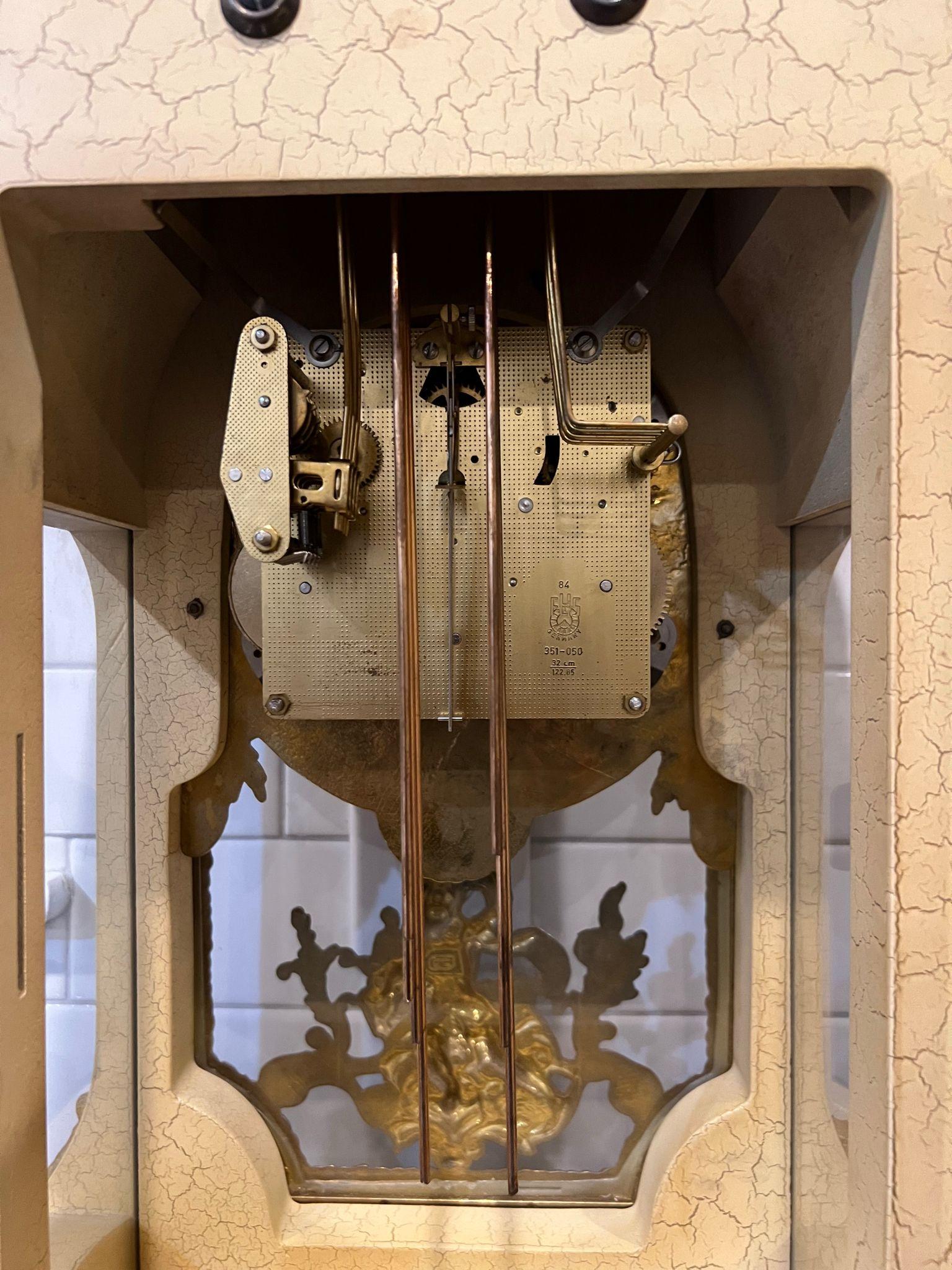 Vintage-Tiffany Mantle Shelf Clock Franz Hermle Made in Italy 1978