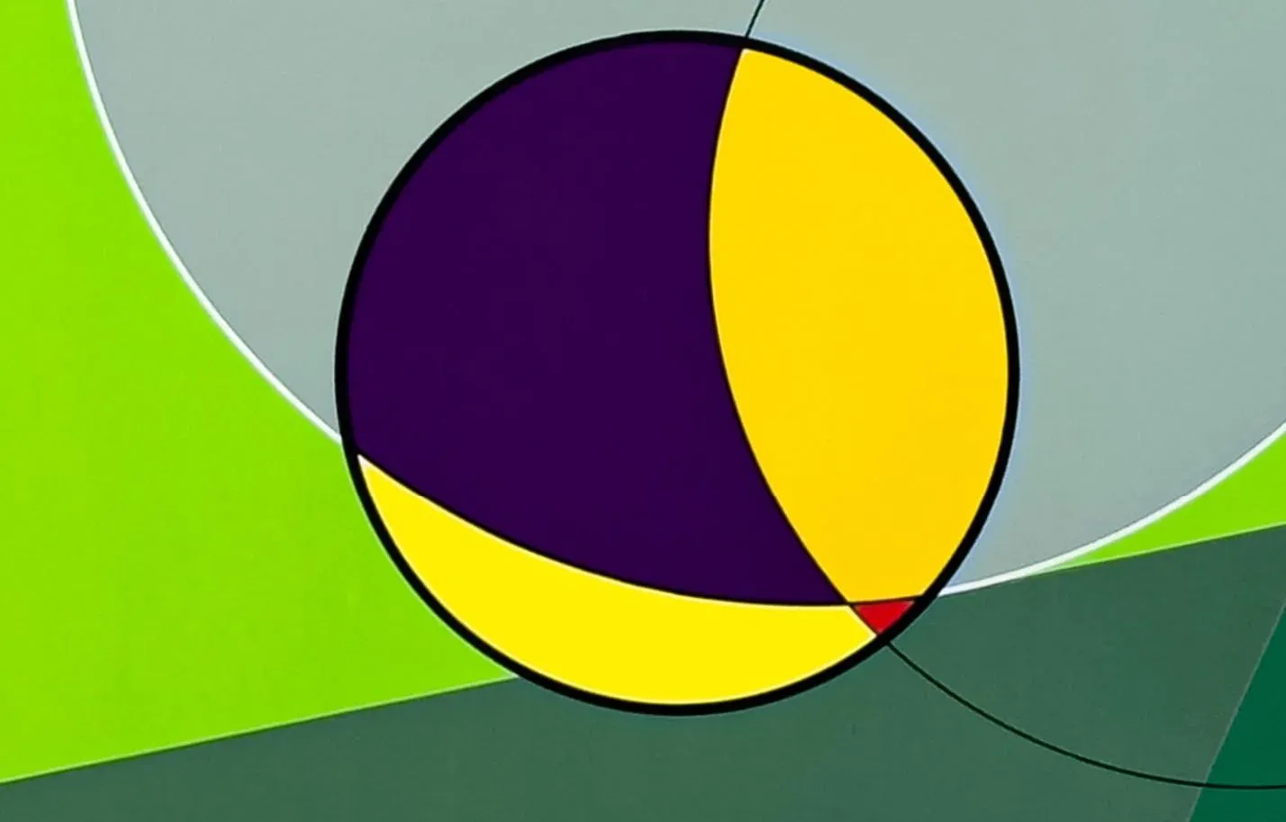 Luigi Veronesi, Construction with Tangents, 1986, Color Serigraph on Paper