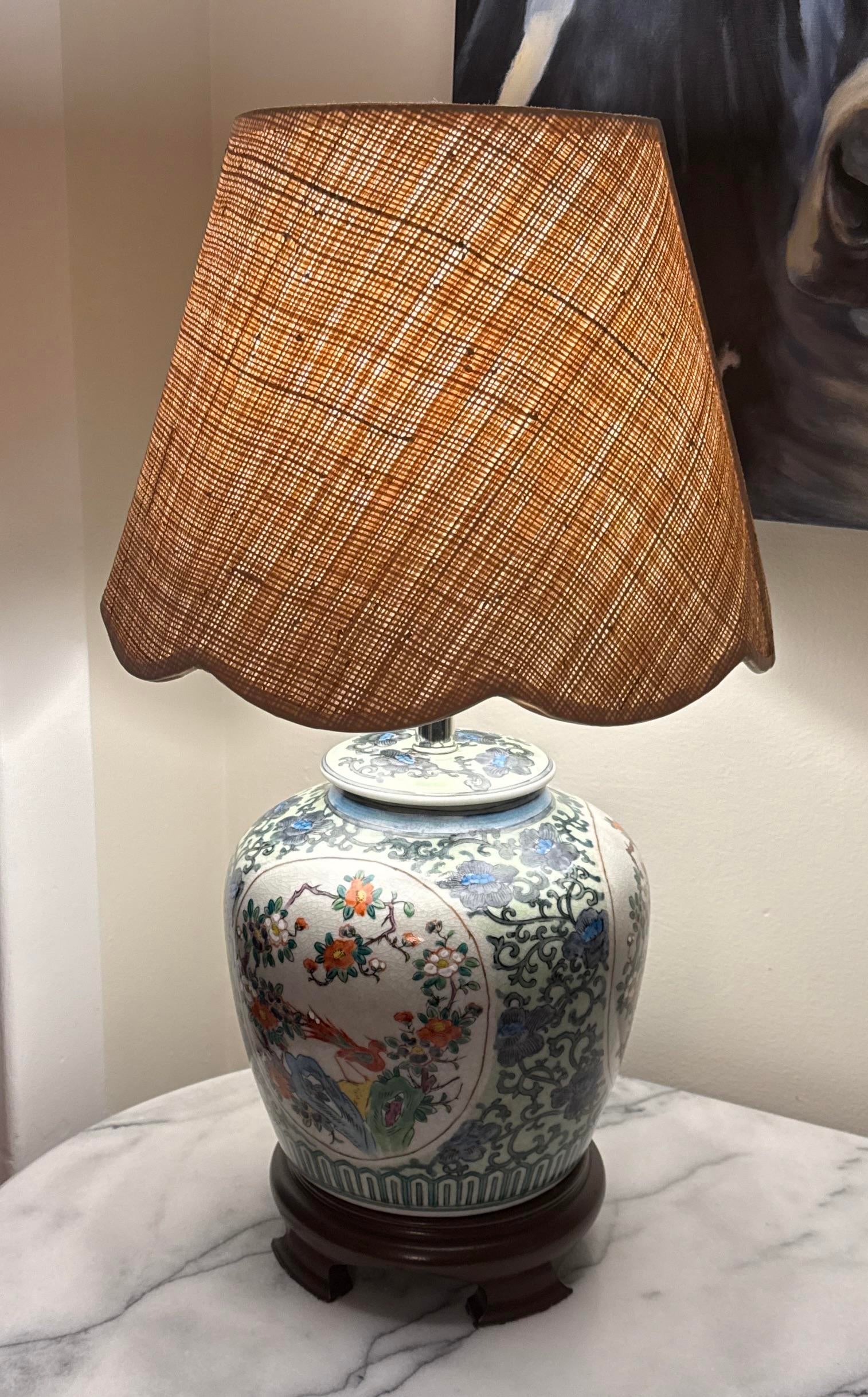 Lampshade Ginger Jar Lamp Company Vintage Porcelain Ginger Jar
