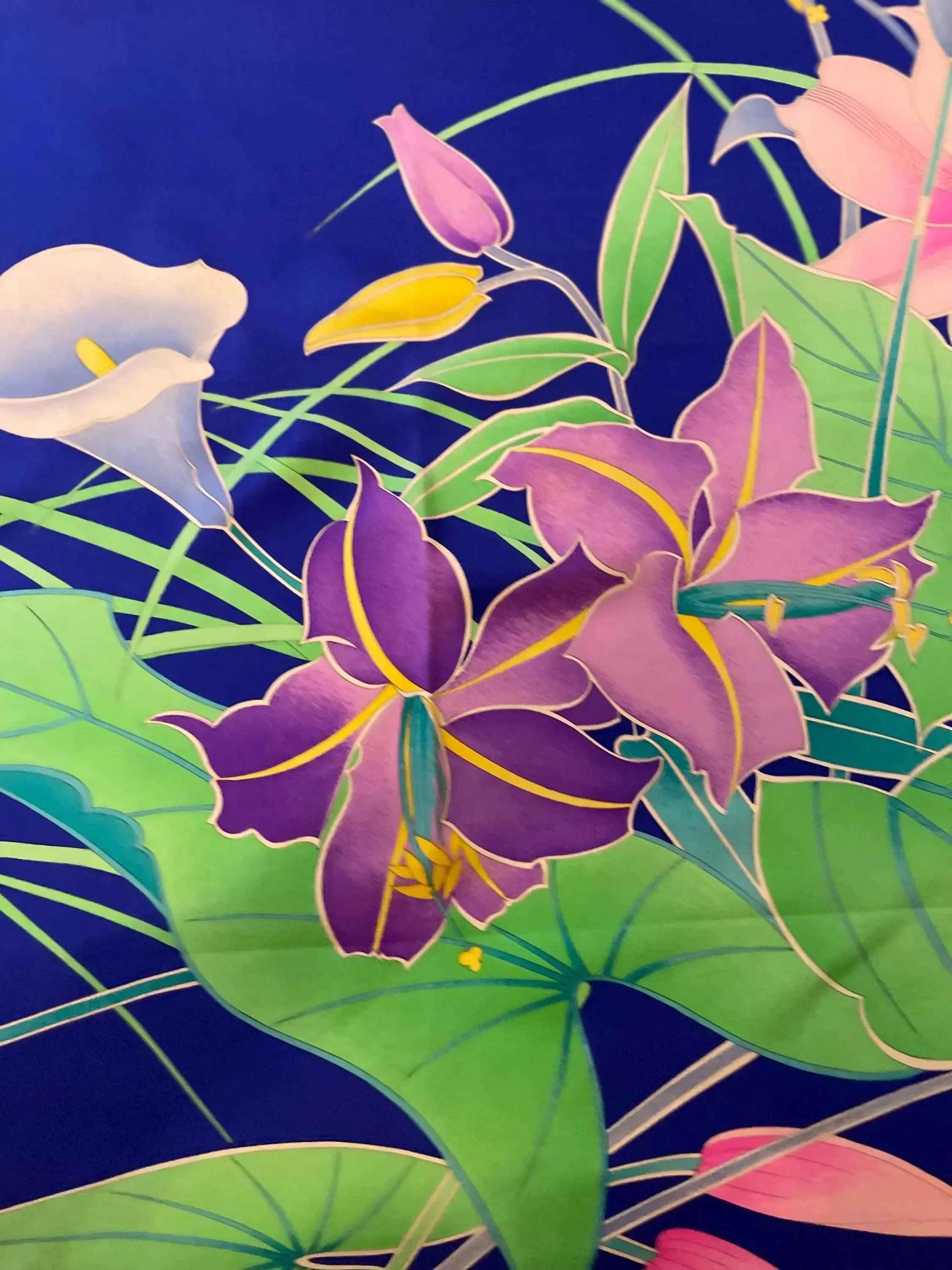 Leonard Paris Silk Scarf Flowers | Chairish