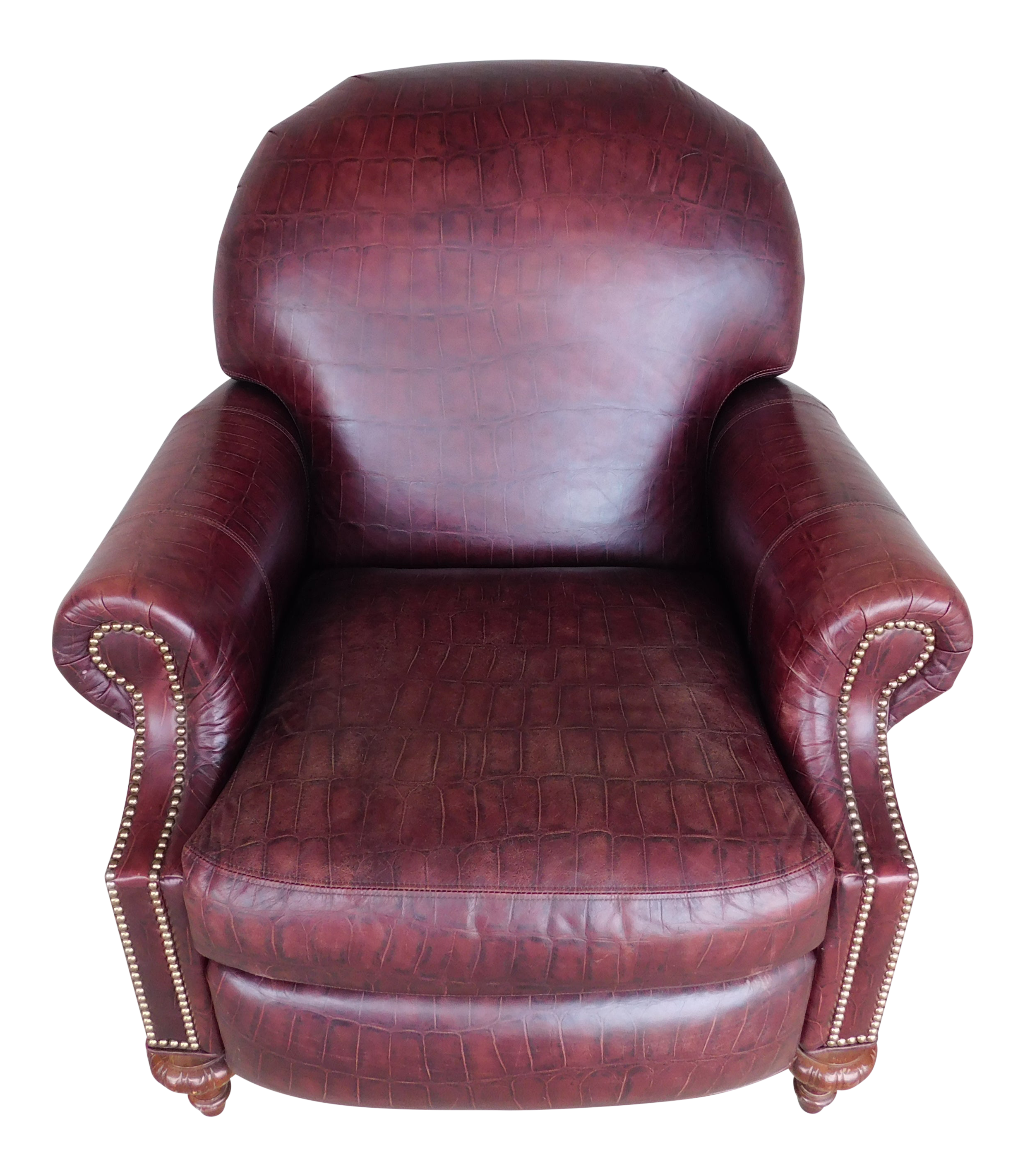 Craft Work Faux Alligator Leather Club Chair Recliner Chairish