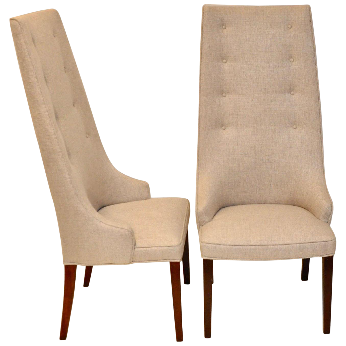 MidCentury Tall Back Dining Chairs From Denmark a Pair Chairish