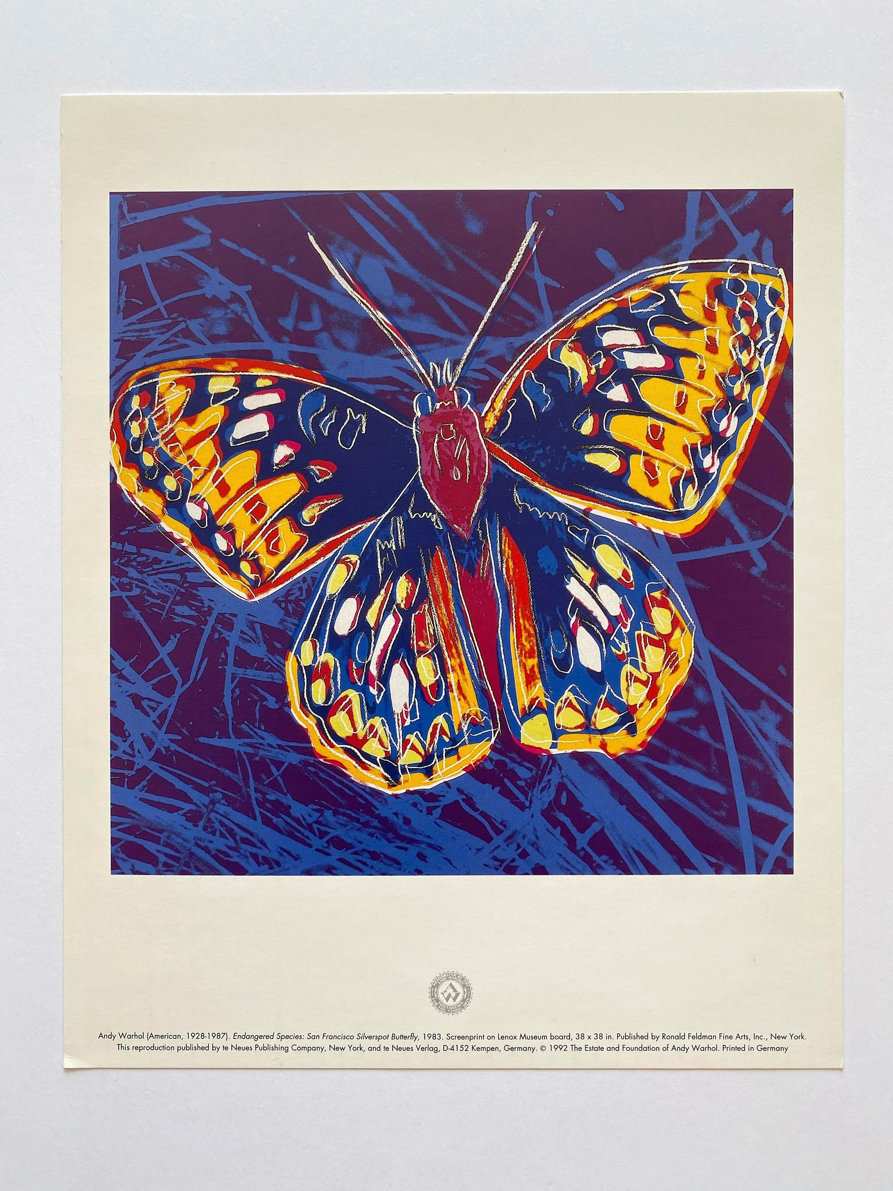 Andy Warhol Estate Vintage 1992 Endangered Species Lithograph