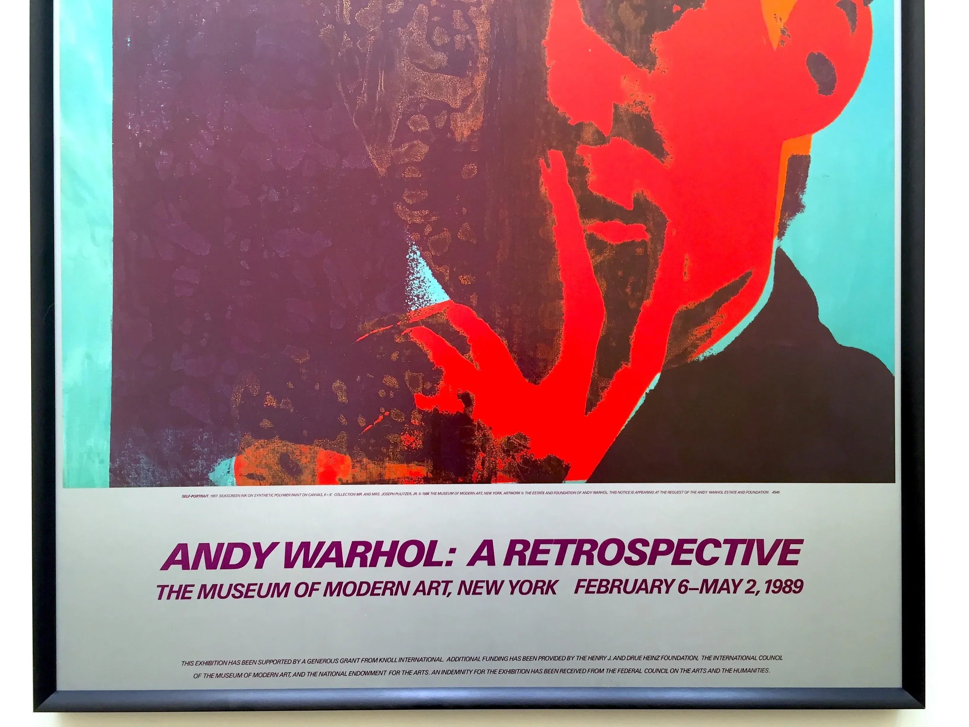 Andy Warhol Estate Vintage 1989 Moma Exhibition Lithograph Print