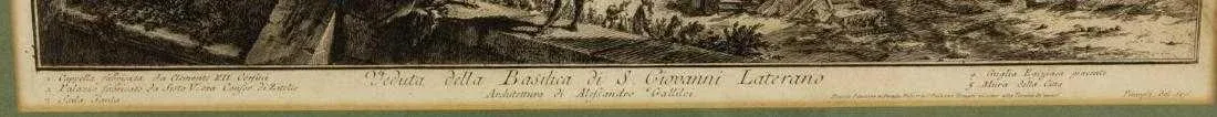 Views of Rome, Basilica St John Lateran Framed Etching by Piranesi