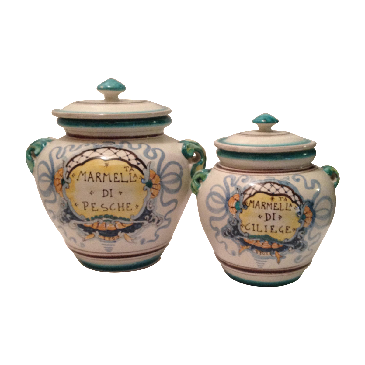 Italian Covered Ceramic Jars A Pair Chairish