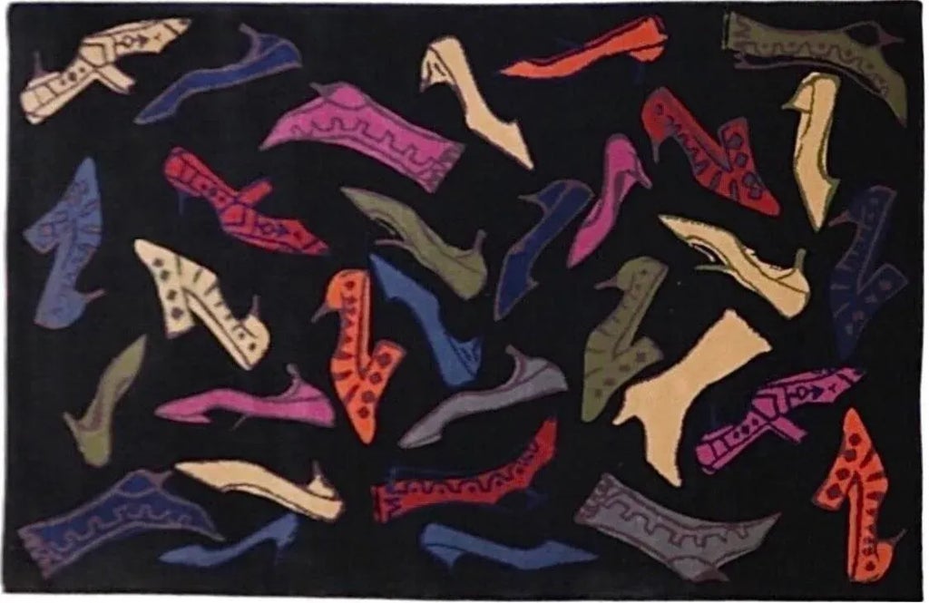 80s Original Vintage Andy Warhol Diamond and Dust Pop Rug Shoes and ...