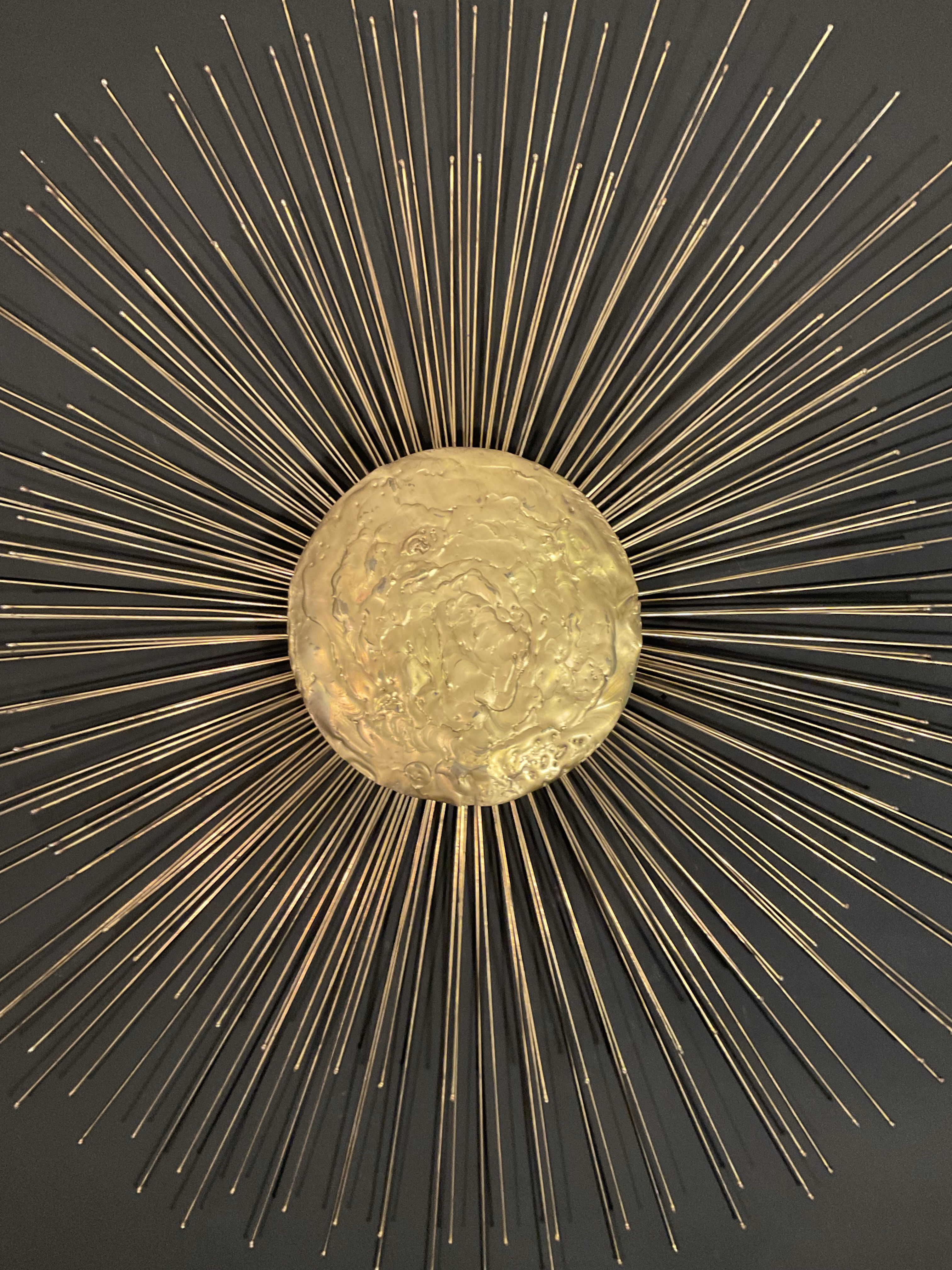 Vintage Mid-Century Modern 44” Monumental Brutalist Brass