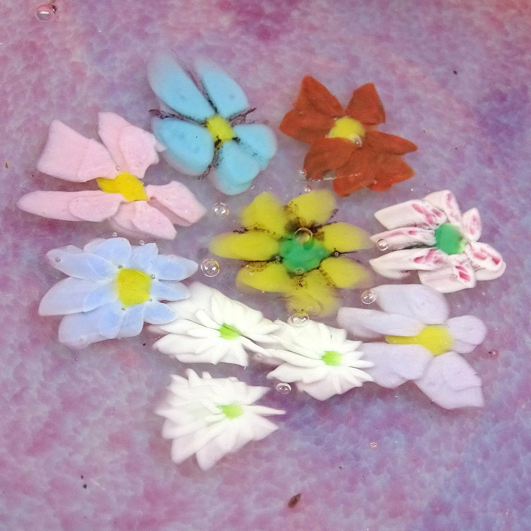 Murano Fratelli Toso Vintage Millefiori Wild Flowers Pink