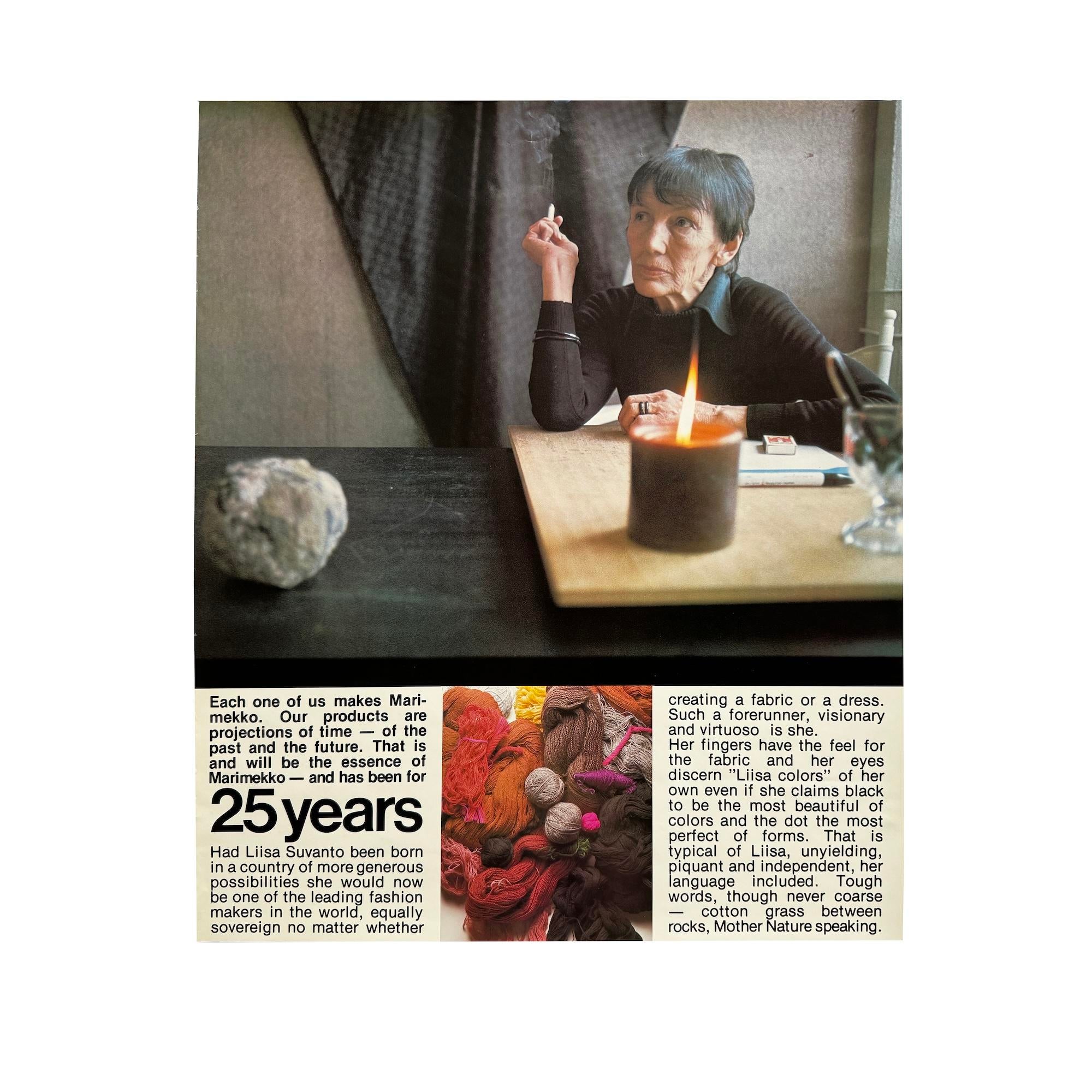 1970s 25th Anniversary Marimekko Poster With Liisa Suvanto | Chairish