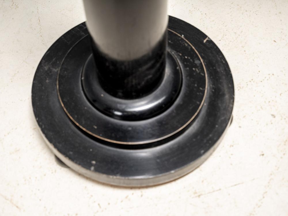 20th Century Black Lacquered Pedestal with Brass Details, 1920s